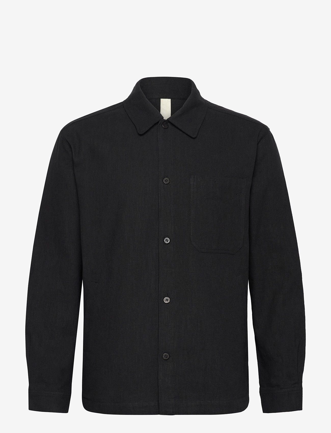 Brixtol Textiles - Frank linen Dark Navy - chemises de lin - black - 1