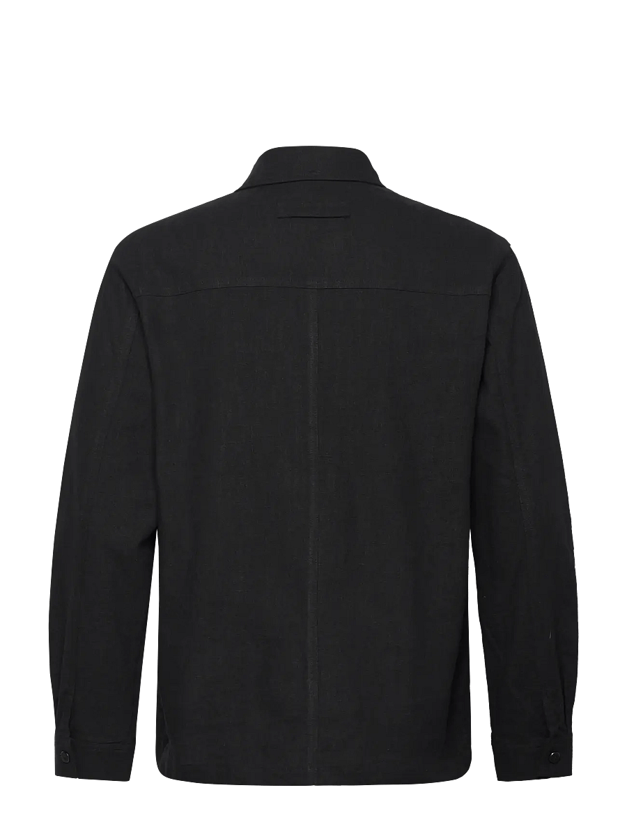 Brixtol Textiles - Frank linen Dark Navy - Überhemden - black - 2