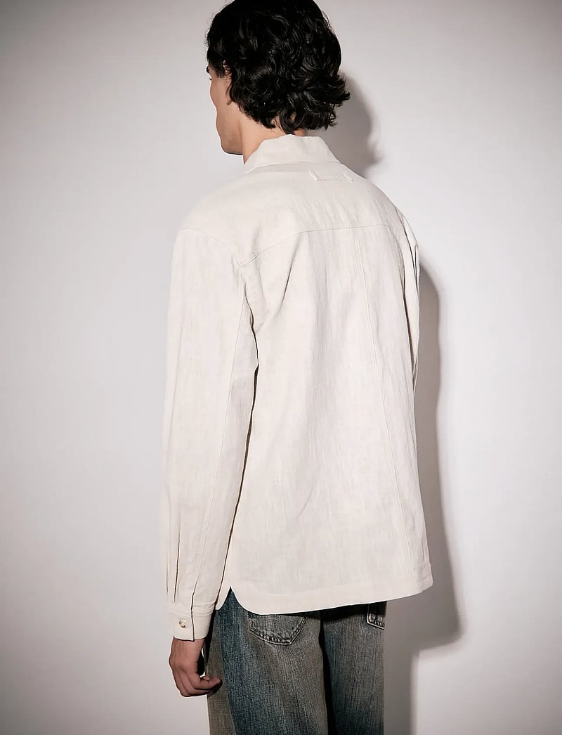 Brixtol Textiles - Frank linen Dark Navy - linen shirts - cream - 0