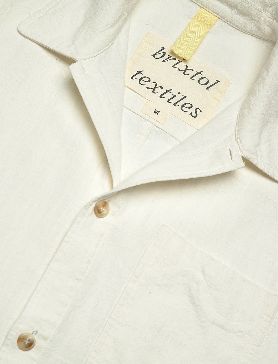 Brixtol Textiles - Frank linen Dark Navy - leinenhemden - cream - 5