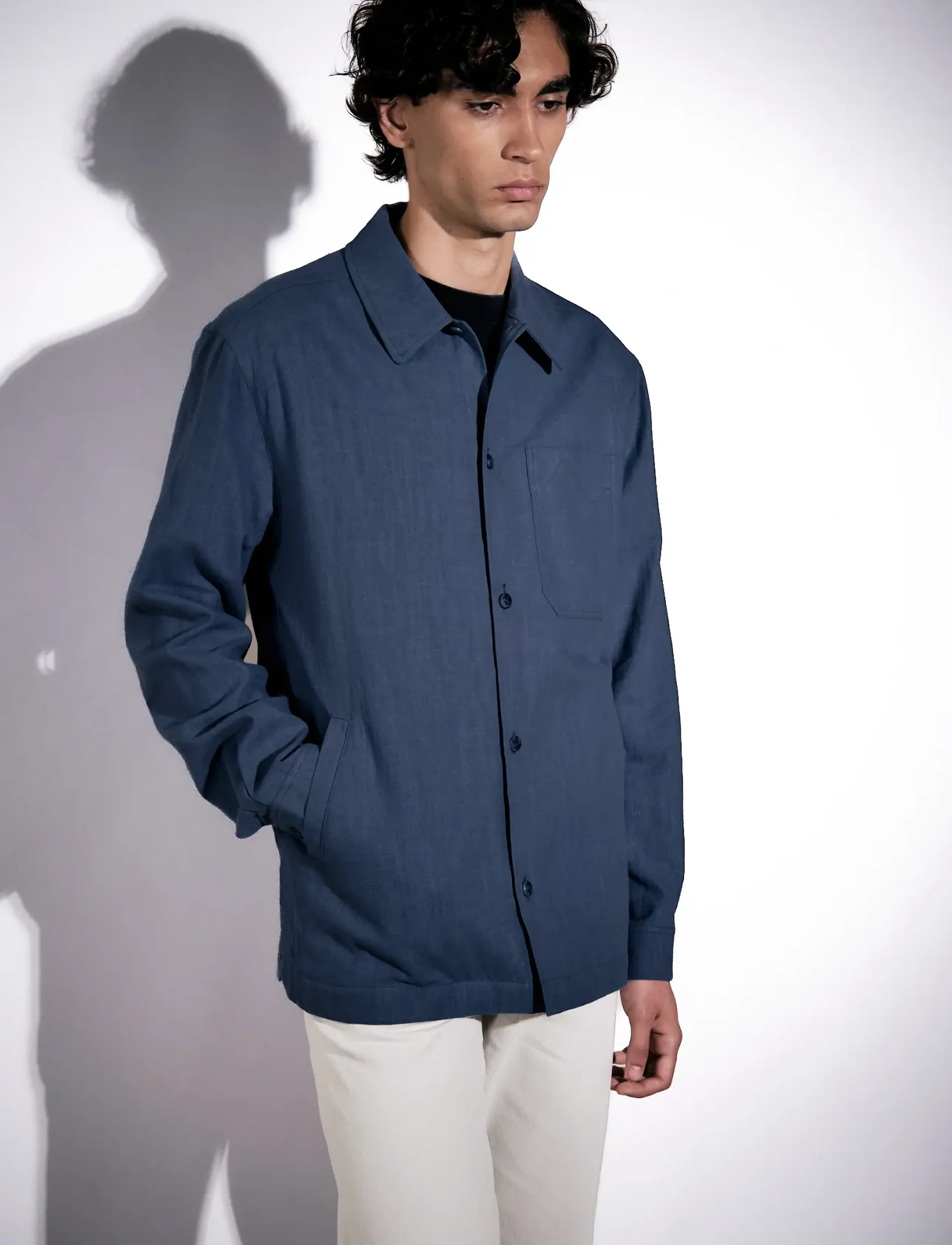 Brixtol Textiles - Frank linen Dark Navy - leinenhemden - dark navy - 3