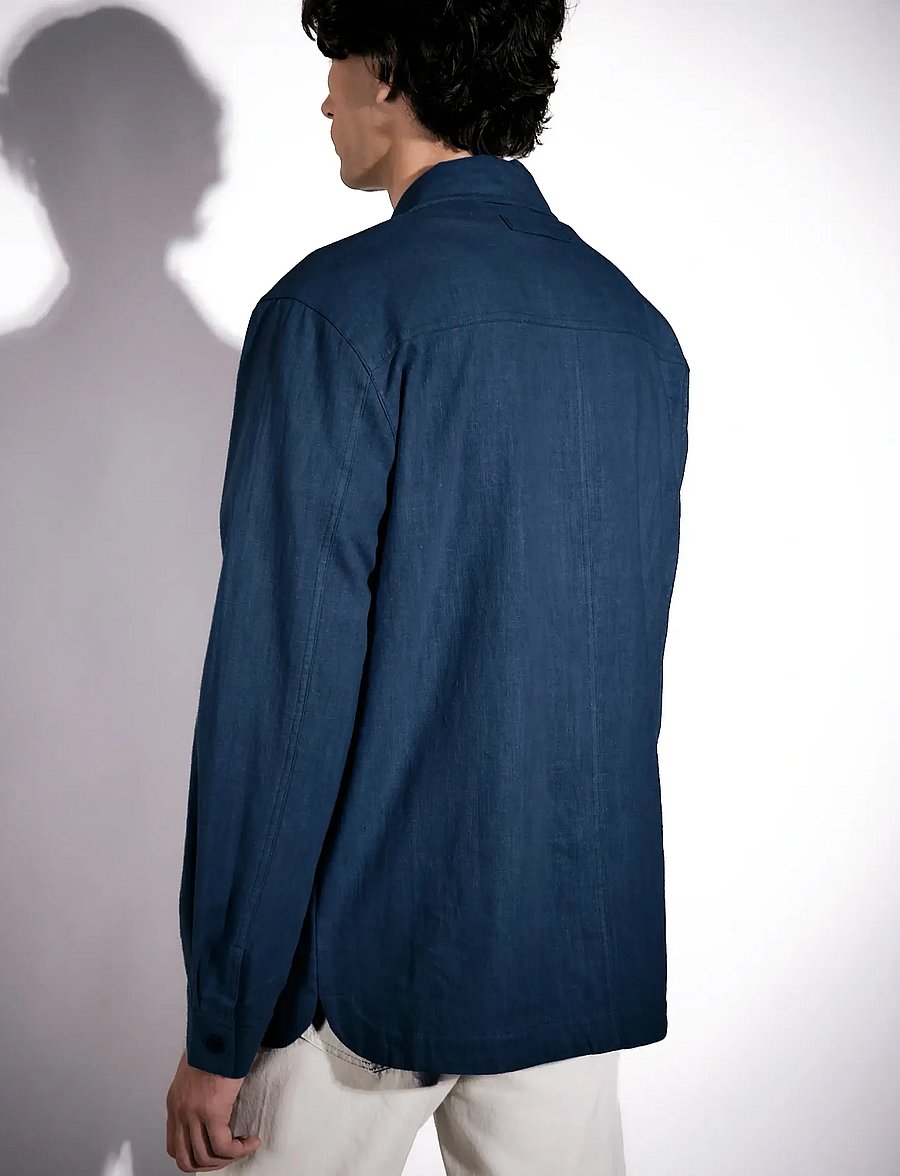 Brixtol Textiles - Frank linen Dark Navy - leinenhemden - dark navy - 4