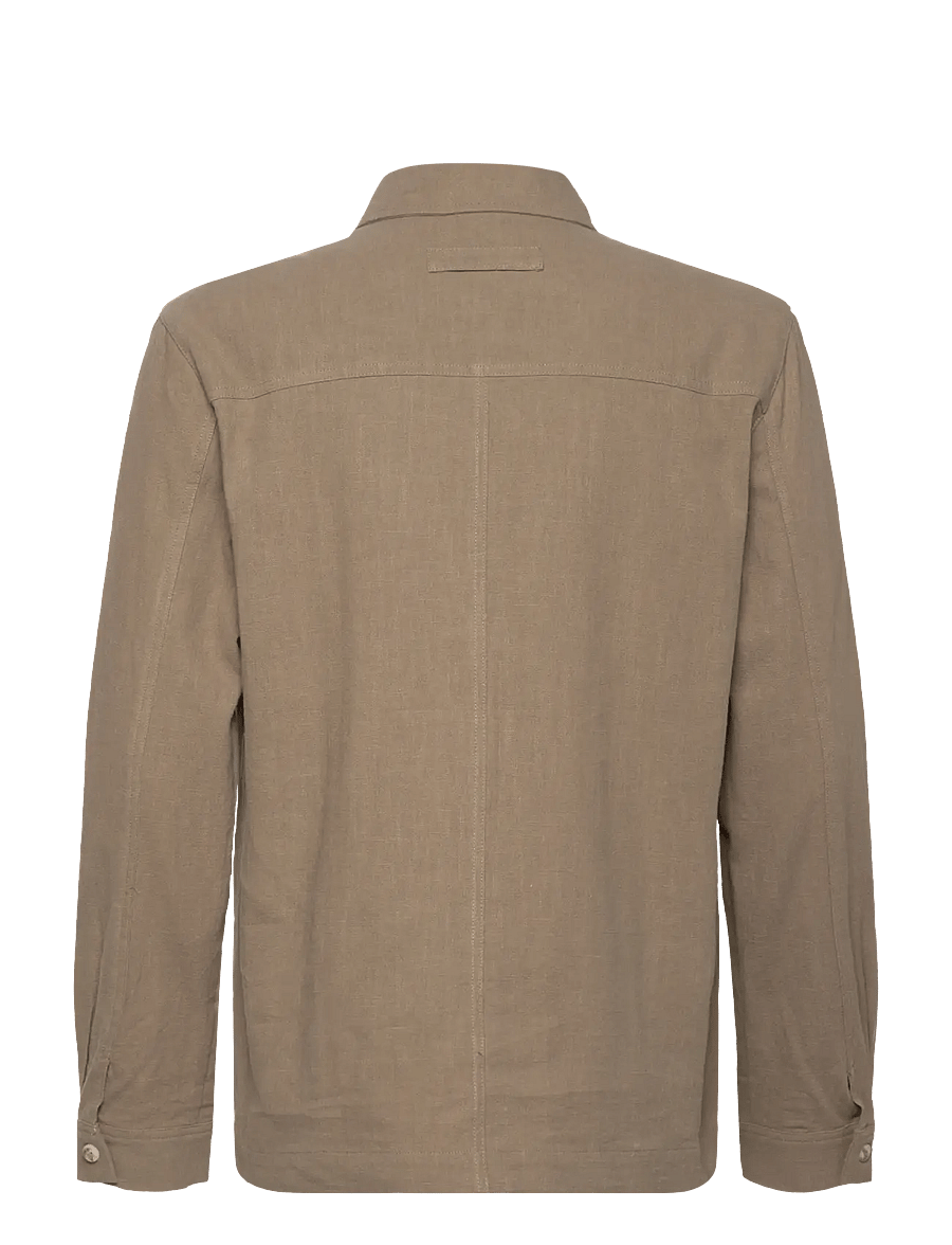 Brixtol Textiles - Frank linen Dark Navy - marškinių tipo švarkai - light moss - 2
