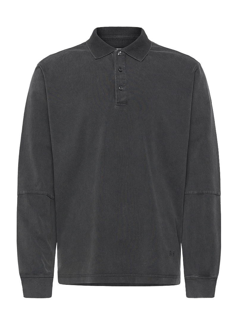 Brixtol Textiles - Cory Washed Dusty Red - langærmede poloer - washed black - 1
