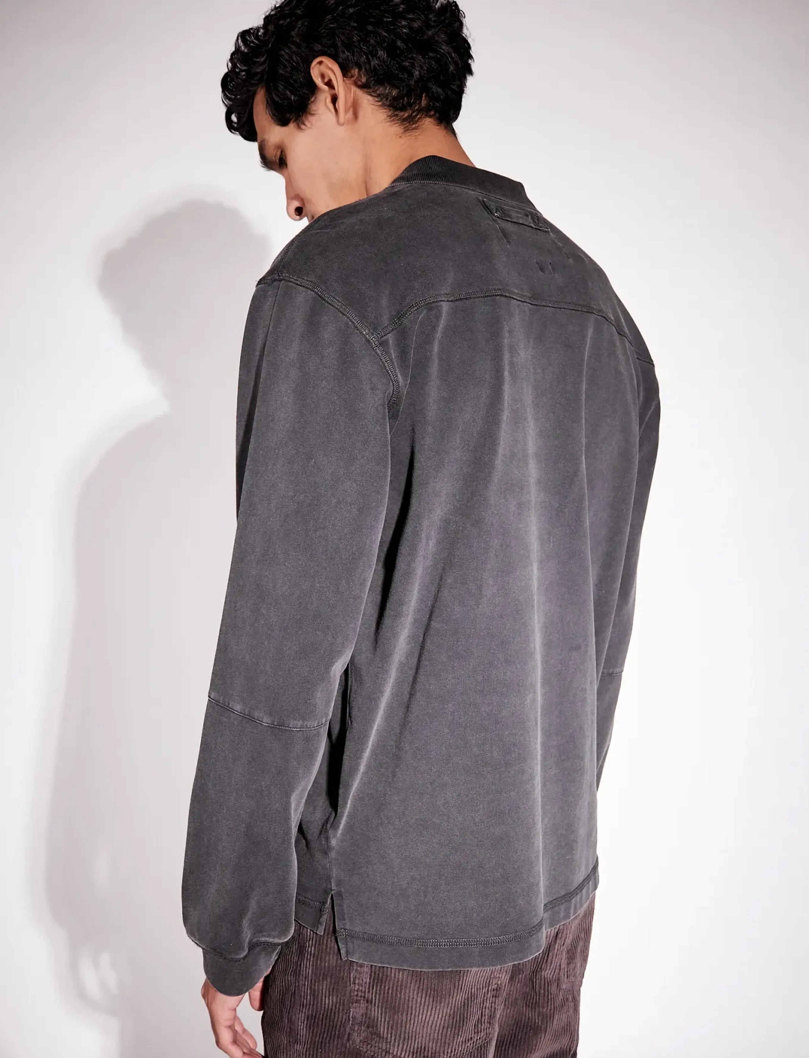 Brixtol Textiles - Cory Washed Dusty Red - long-sleeved polos - washed black - 3