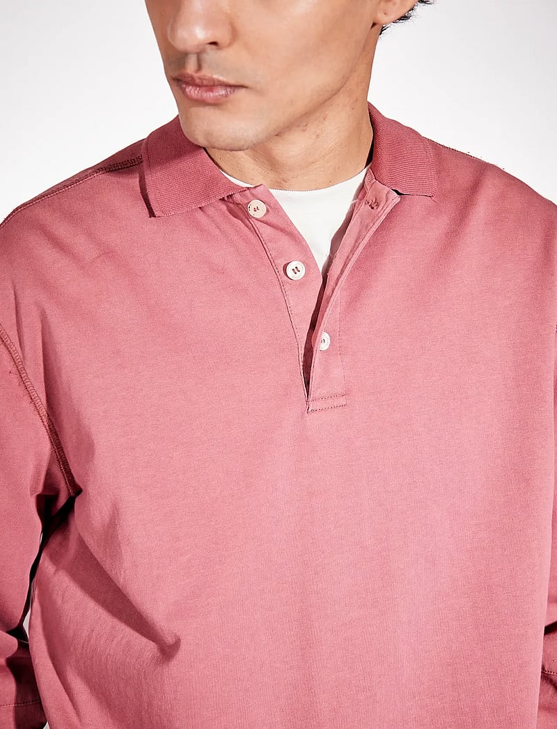 Brixtol Textiles - Cory Washed Dusty Red - langærmede poloer - washed dusty red - 4