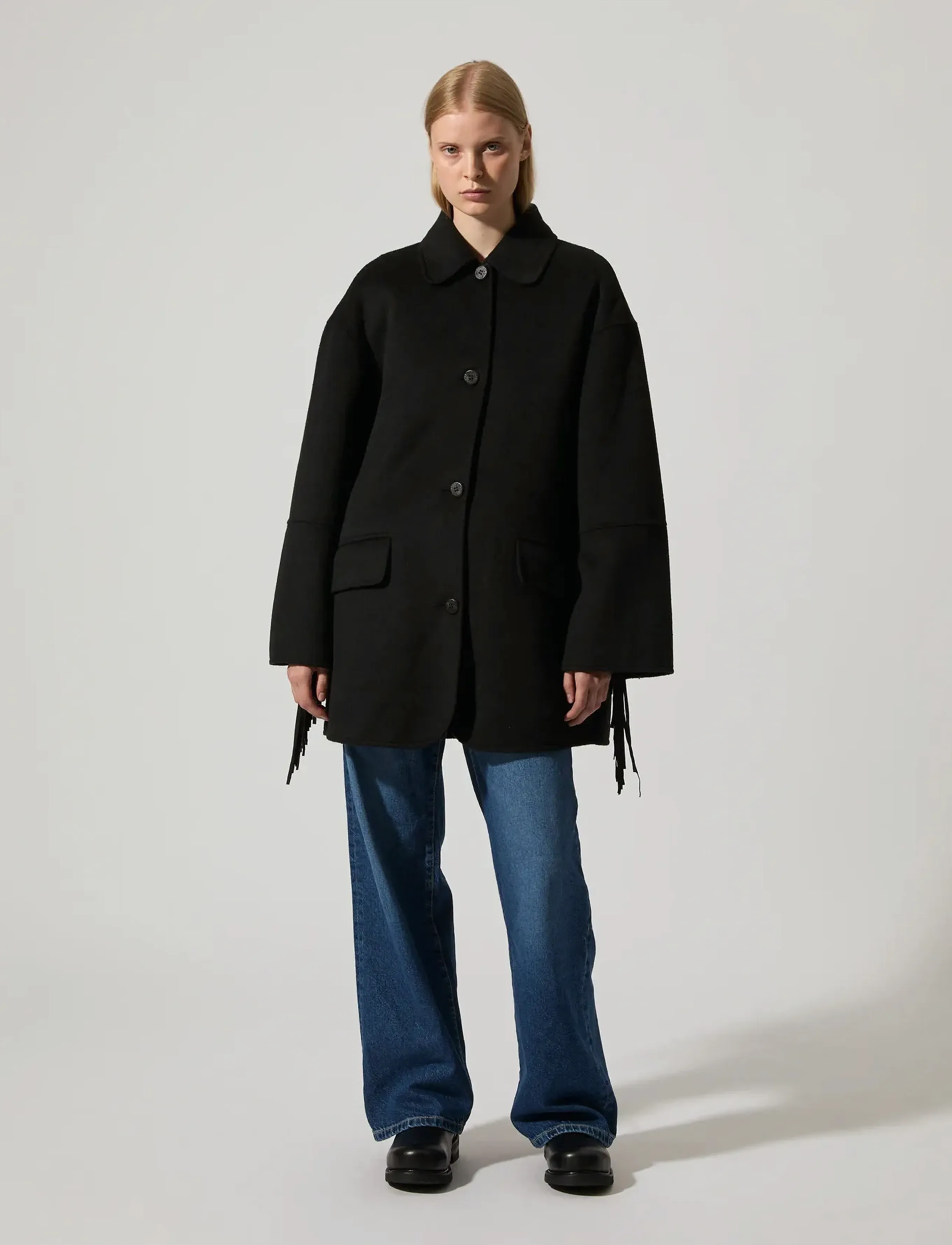 Brixtol Textiles Edie Fringes - Tøj - BLACK / black