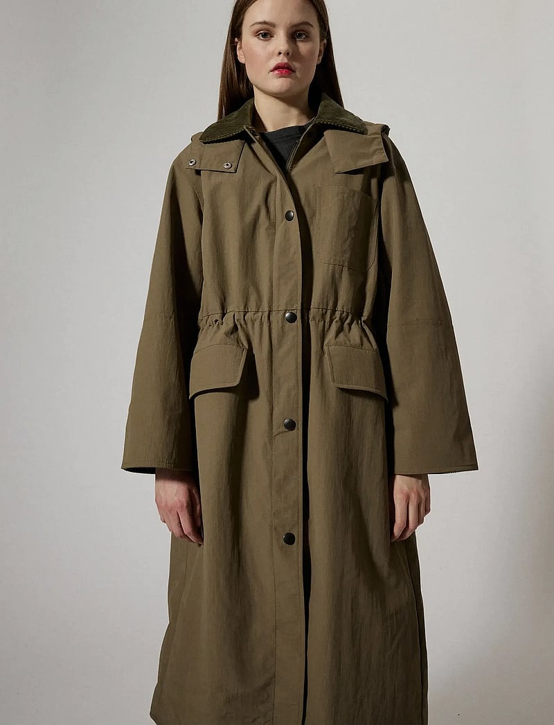 Brixtol Textiles - Joan Jett Nylon Hooded - green stone - 0