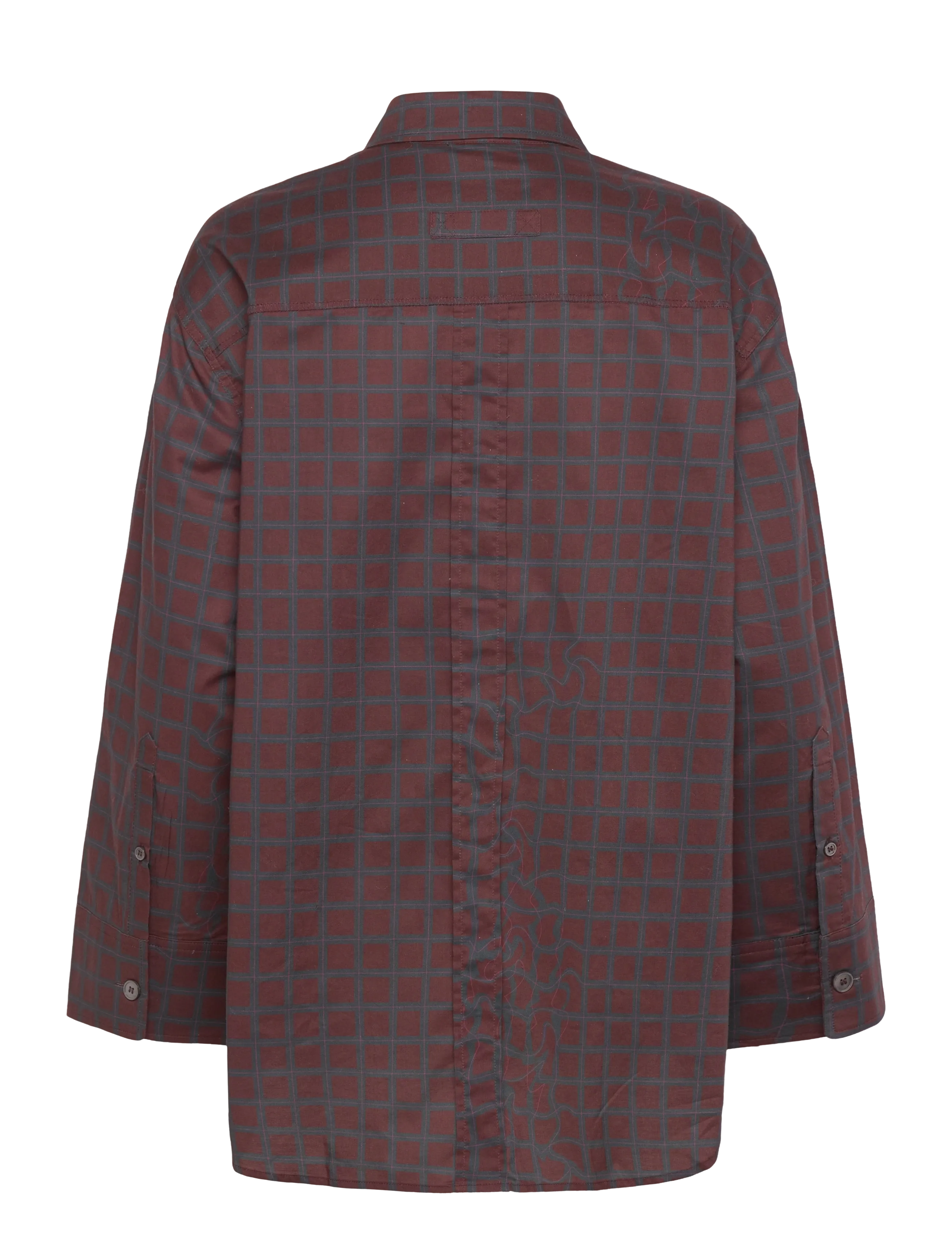 Brixtol Textiles - Rhona - pitkähihaiset paidat - burgundy fluid check - 2
