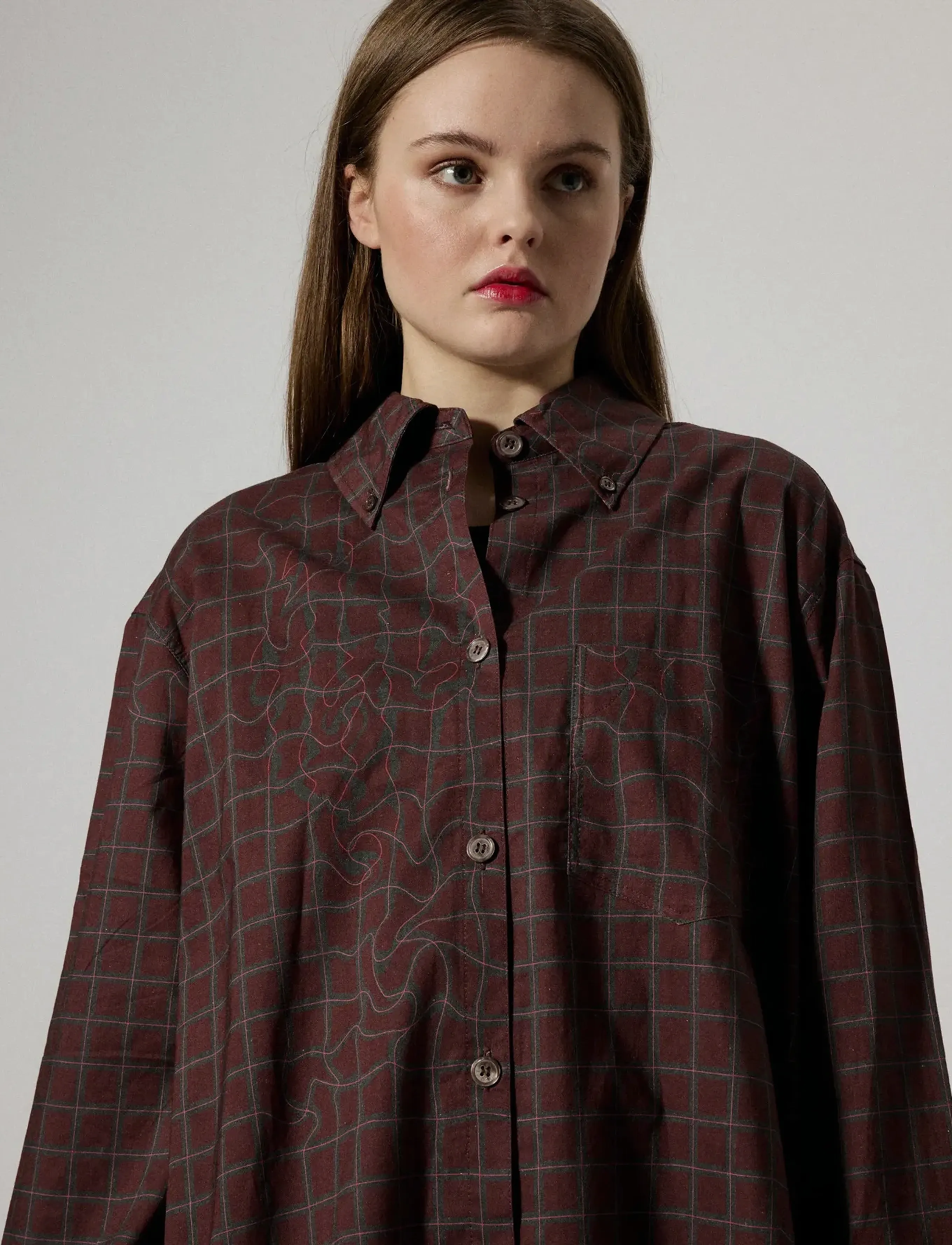 Brixtol Textiles Rhona - Hemden - BURGUNDY FLUID CHECK / brown