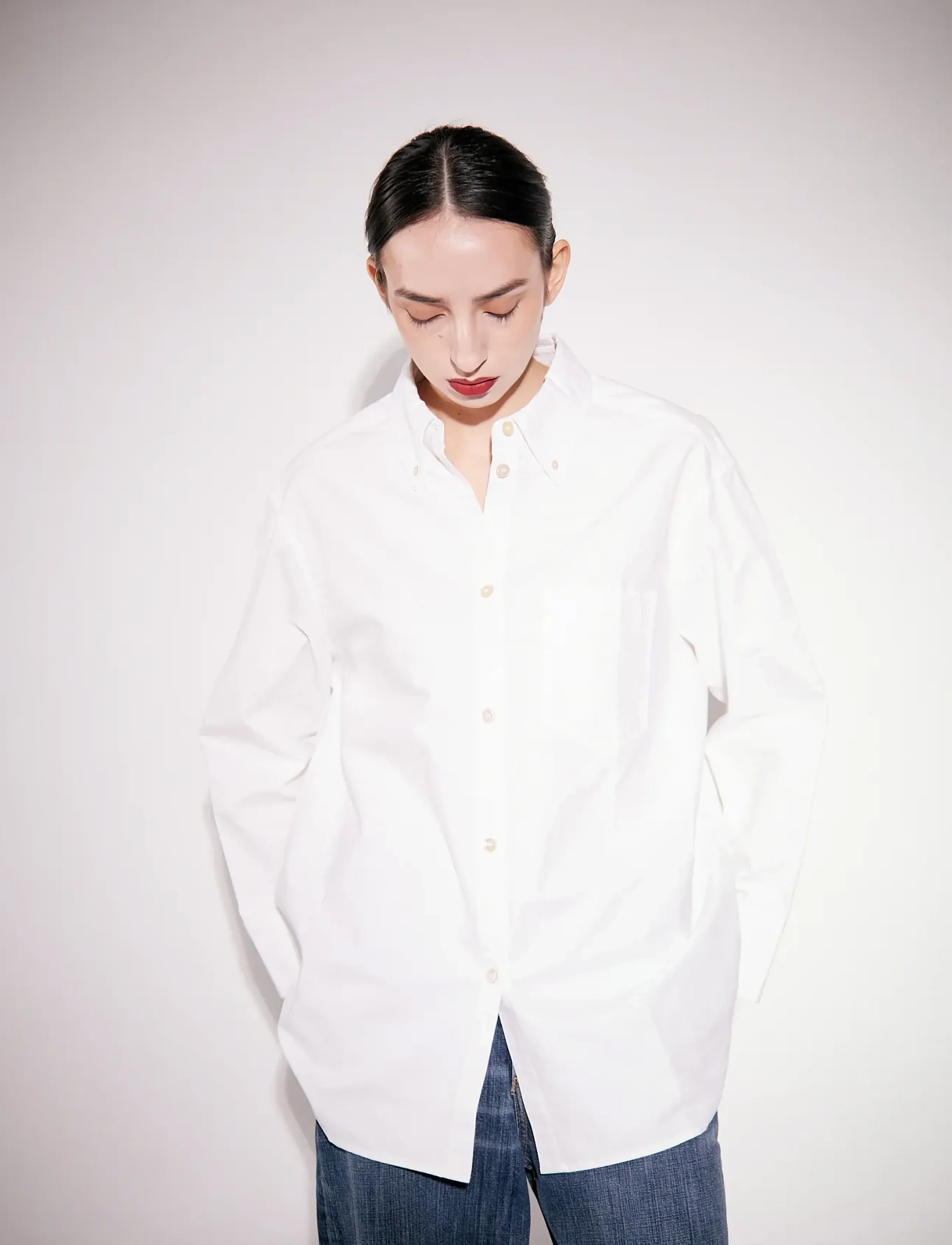 Brixtol Textiles Rhona Pink Glitch Stripe - Shirts - OFF WHITE / cream