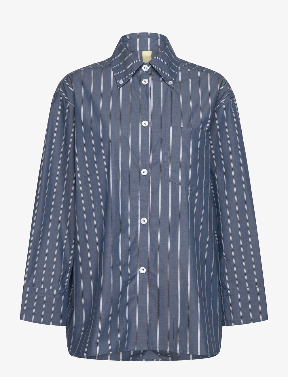 Brixtol Textiles - Rhona - long-sleeved shirts - storm blue stripe - 1