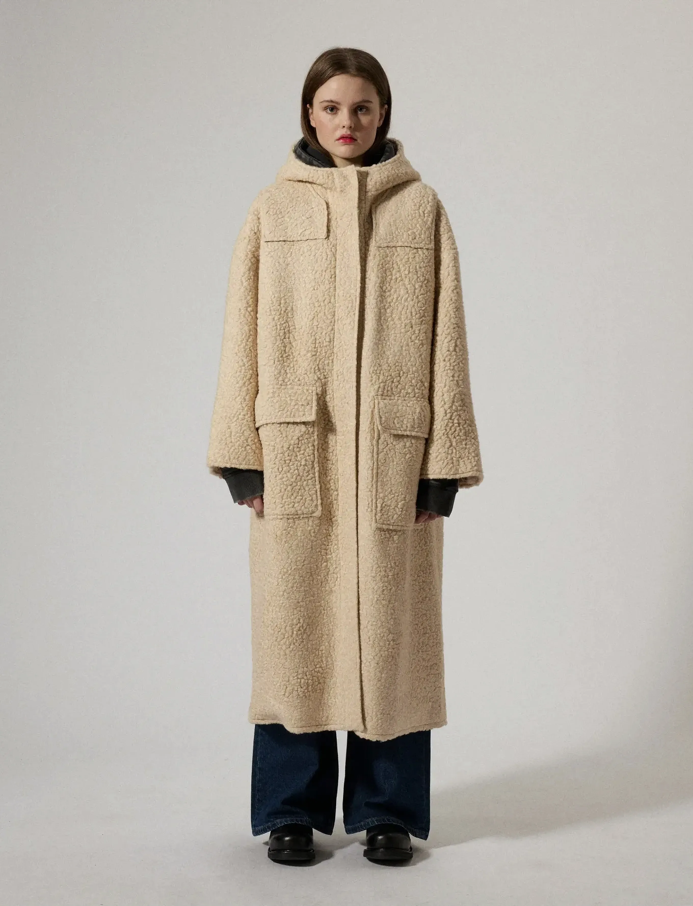 Brixtol Textiles Rudie, M, Coats, Beige - Wool Frauen
