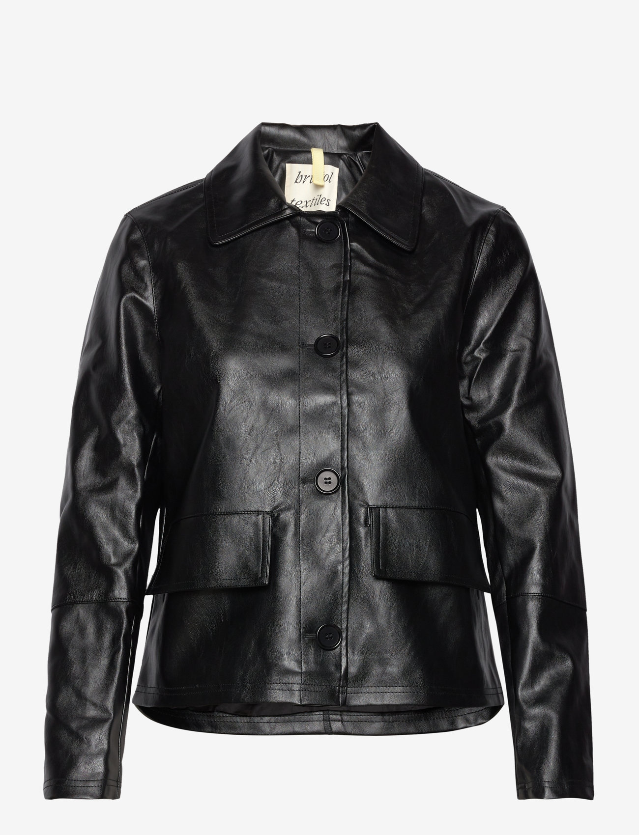 Brixtol Textiles - Sissel Faux Leather Black - frühlingsjacken - black - 1