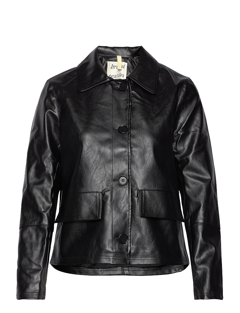 Brixtol Textiles - Sissel Faux Leather Black - frühlingsjacken - black - 1