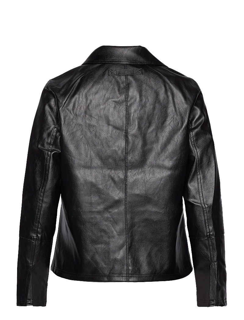 Brixtol Textiles - Sissel Faux Leather Black - frühlingsjacken - black - 2