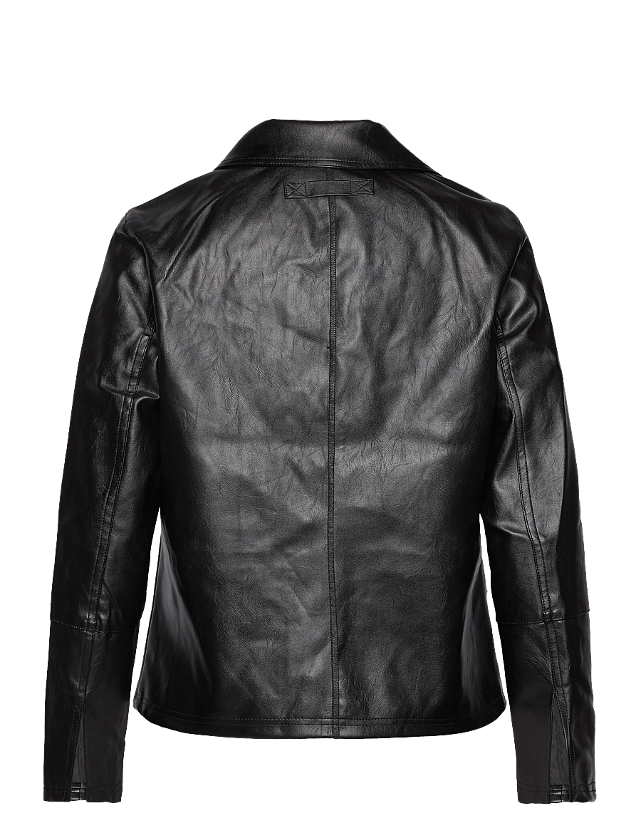 Brixtol Textiles - Sissel Faux Leather Black - frühlingsjacken - black - 2