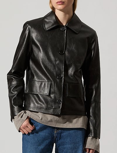Sissel Faux Leather Black - LæDerjakker