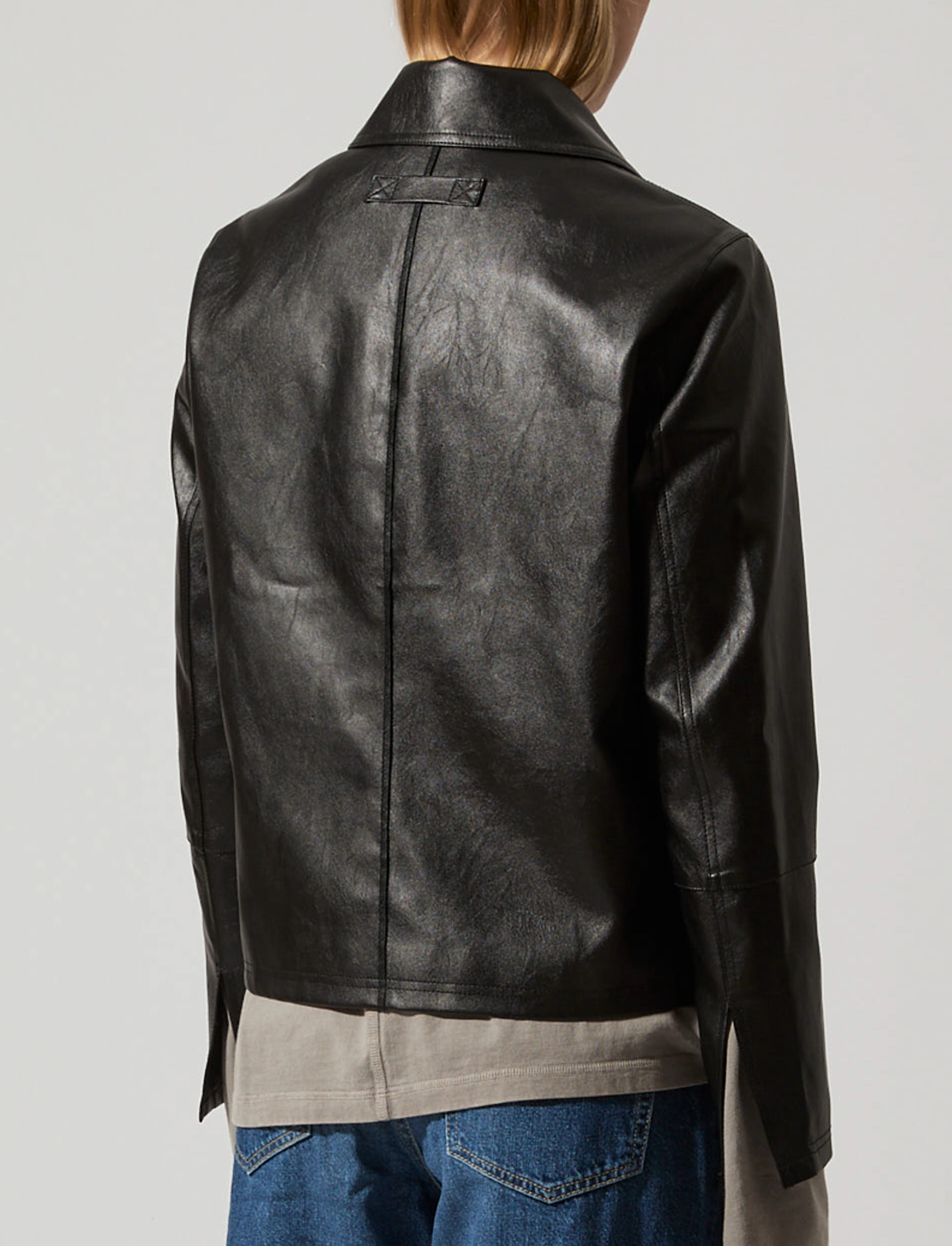 Brixtol Textiles - Sissel Faux Leather Black - frühlingsjacken - black - 3