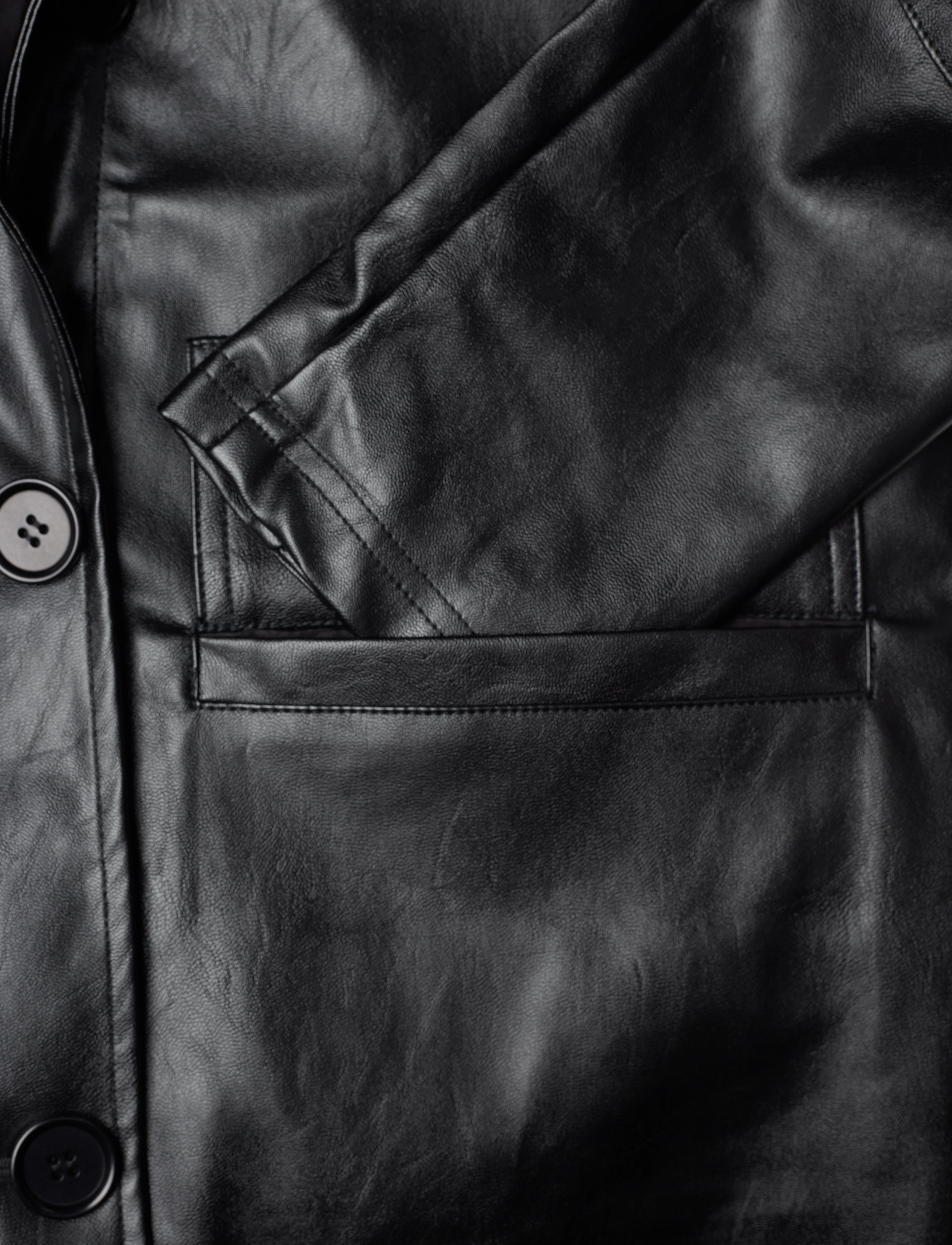 Brixtol Textiles - Sissel Faux Leather Black - frühlingsjacken - black - 5