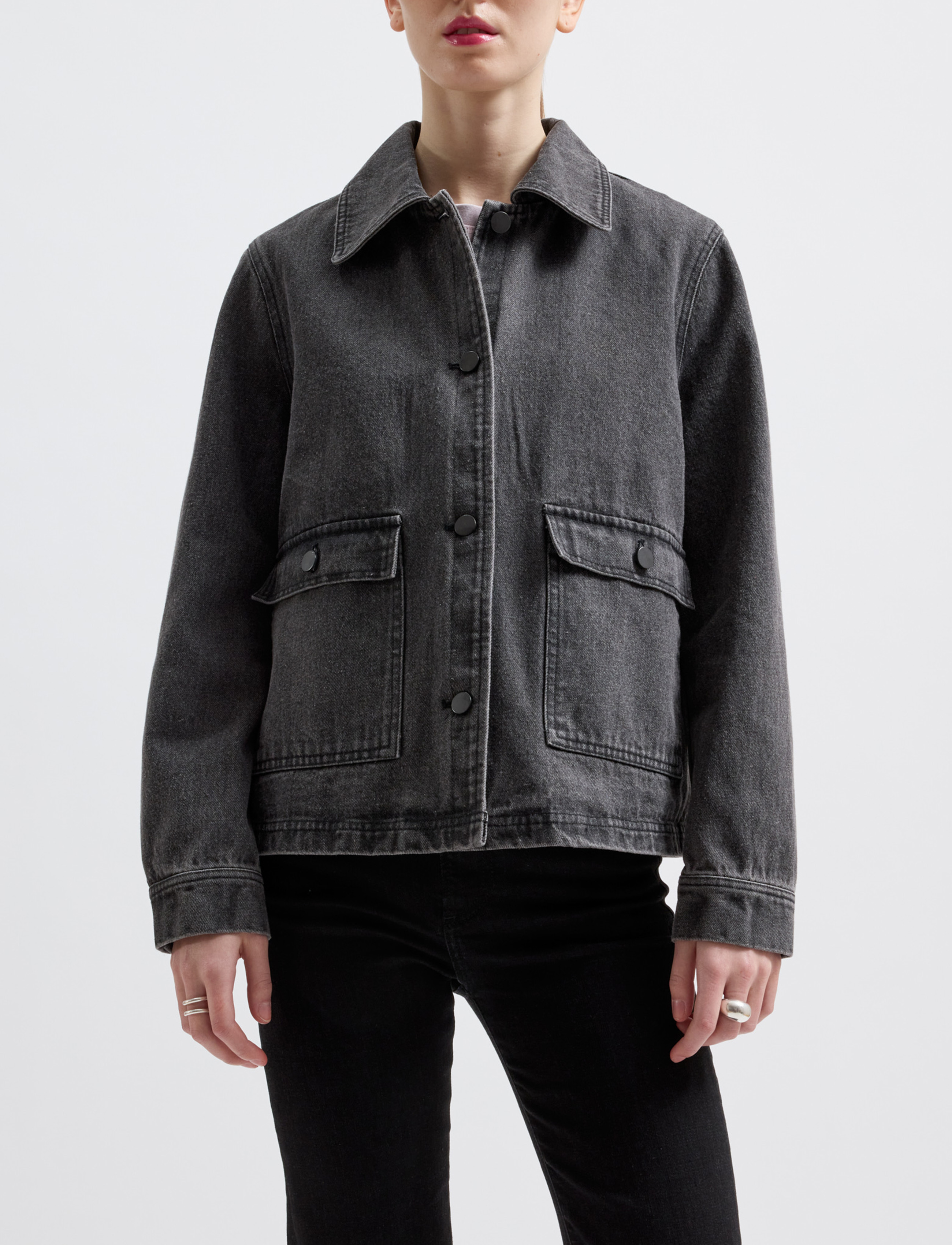 Brixtol Textiles - Sissel Denim - frühlingsjacken - washed black - 5