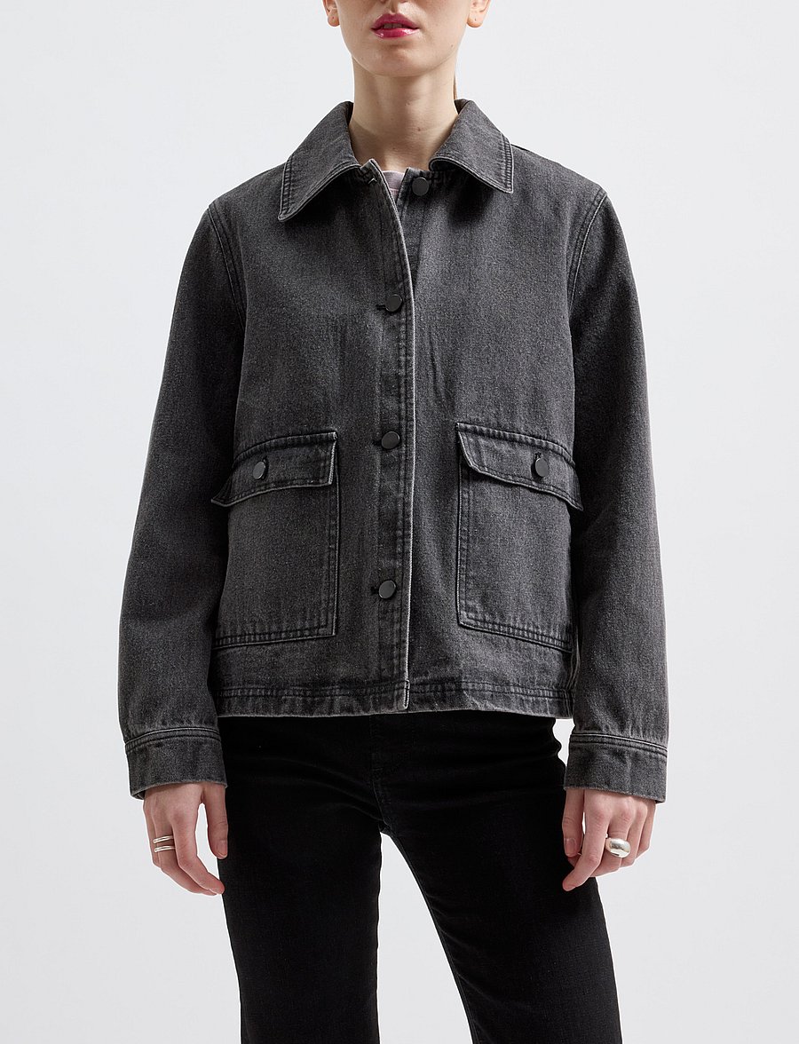 Brixtol Textiles - Sissel Denim - frühlingsjacken - washed black - 5