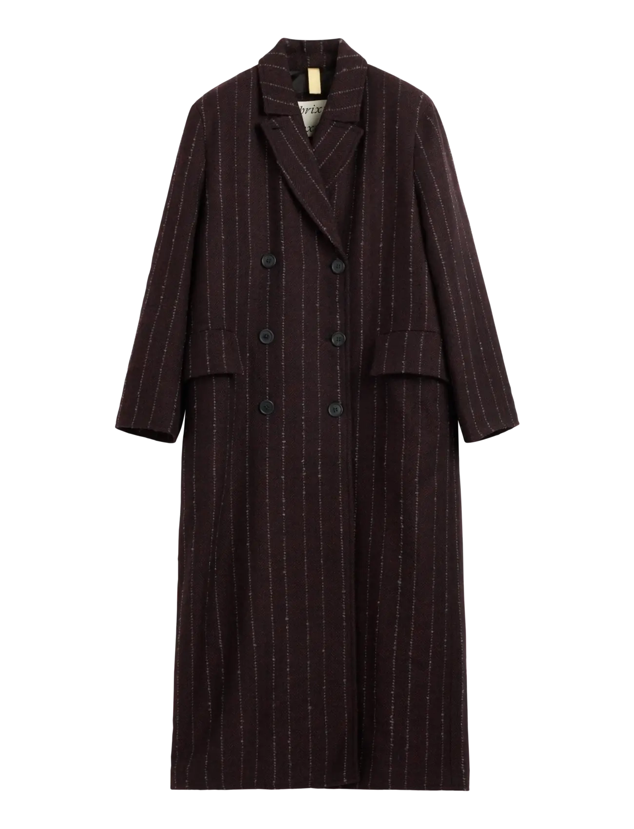 Brixtol Textiles Olivia - Winter Coats - BURGUNDY PINSTRIPE / brown