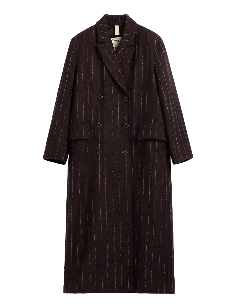 Brixtol Textiles - Olivia - vinterjakker - burgundy pinstripe - 1