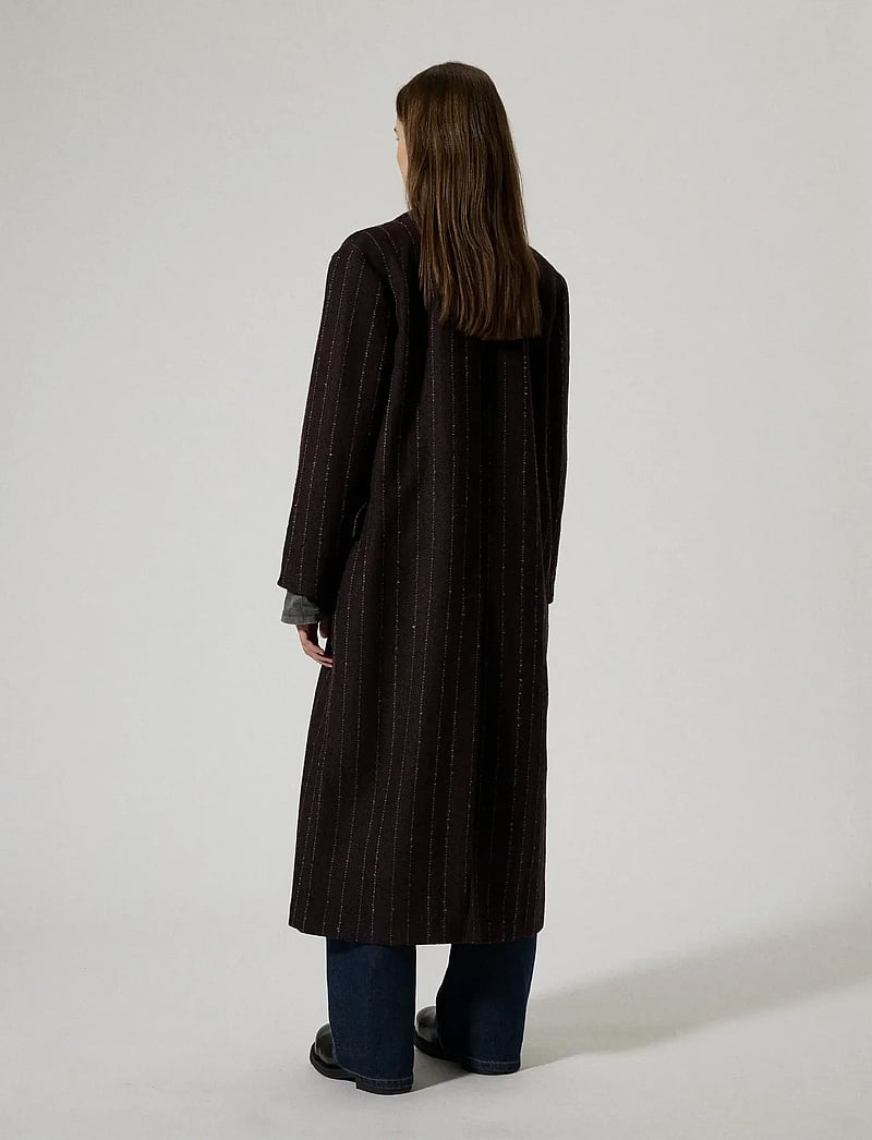 Brixtol Textiles - Olivia - vinterjakker - burgundy pinstripe - 3