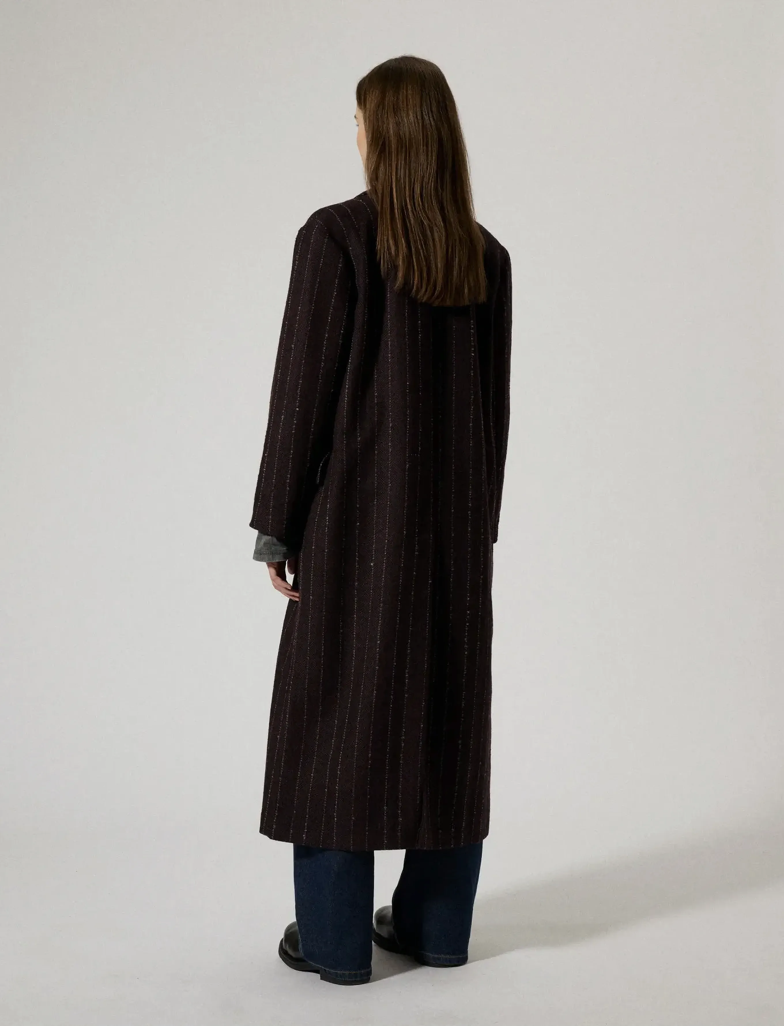 Brixtol Textiles - Olivia - talvitakit - burgundy pinstripe - 3