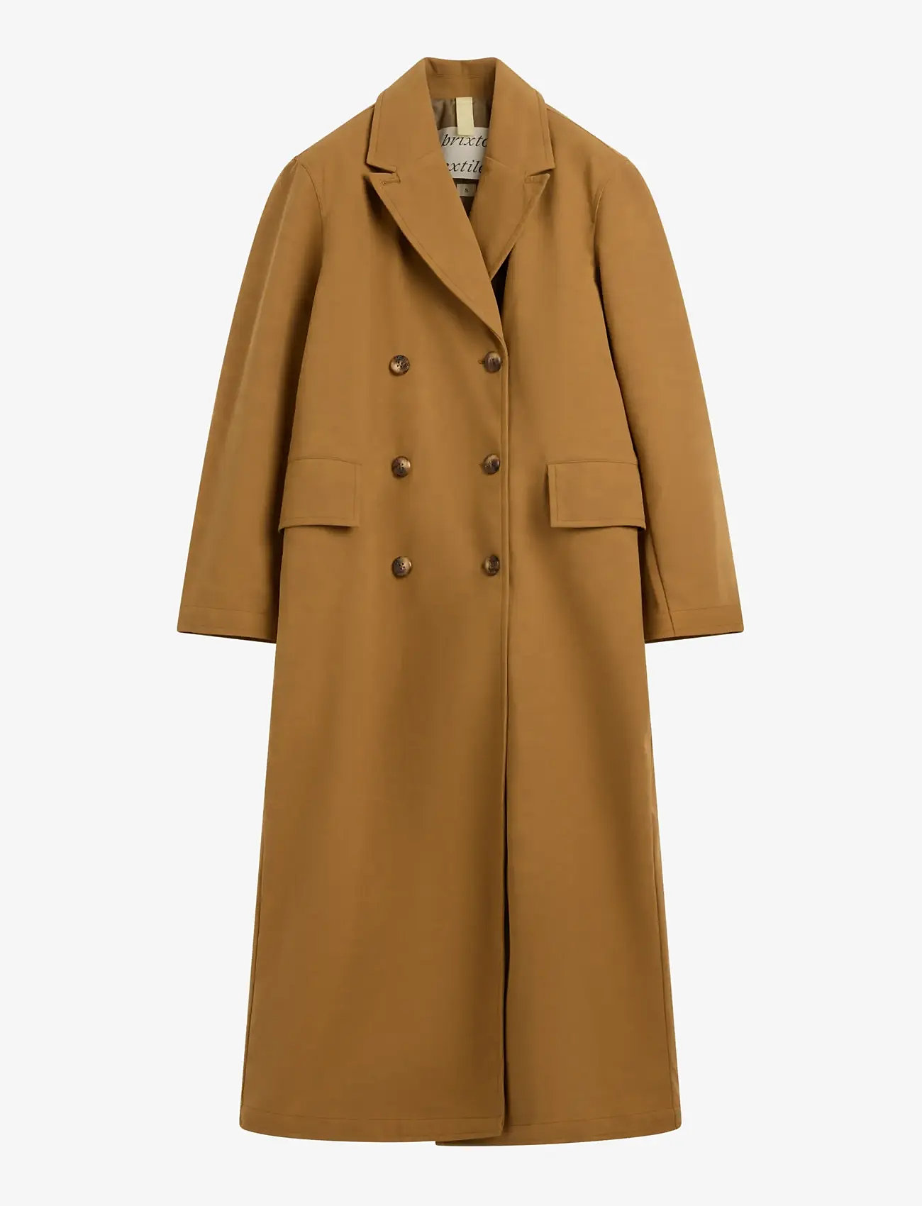 Brixtol Textiles - Olivia Faux suede - uldfrakker - tan suede - 1