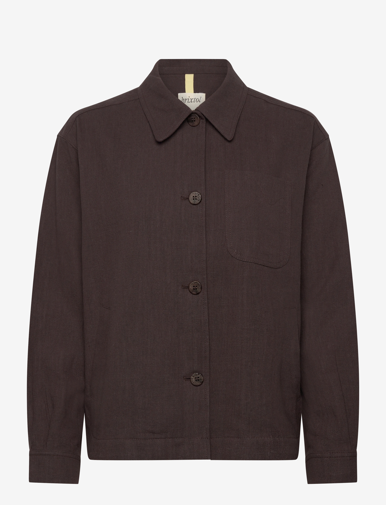 Brixtol Textiles - Ally Linen Brown - overshirts - brown - 1