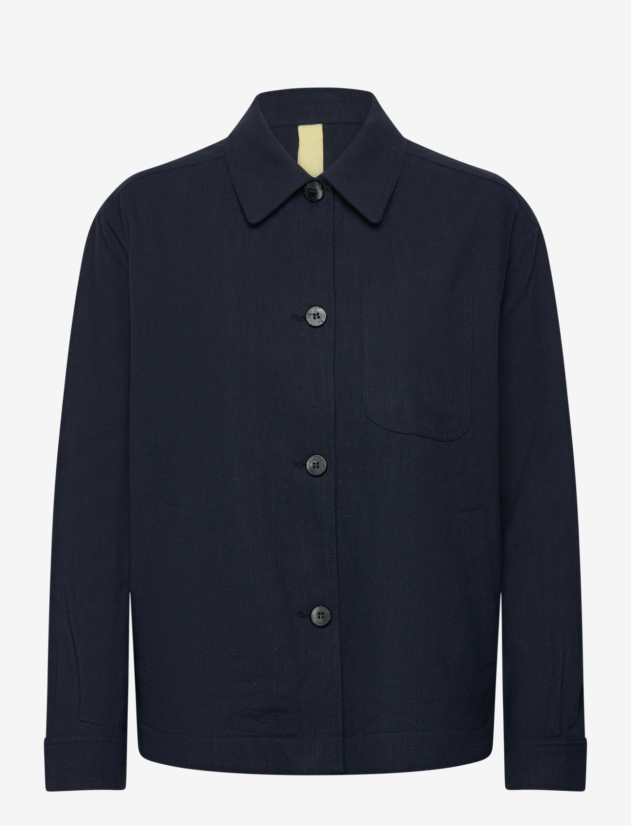 Brixtol Textiles - Ally Linen Brown - overshirts - dark navy - 1