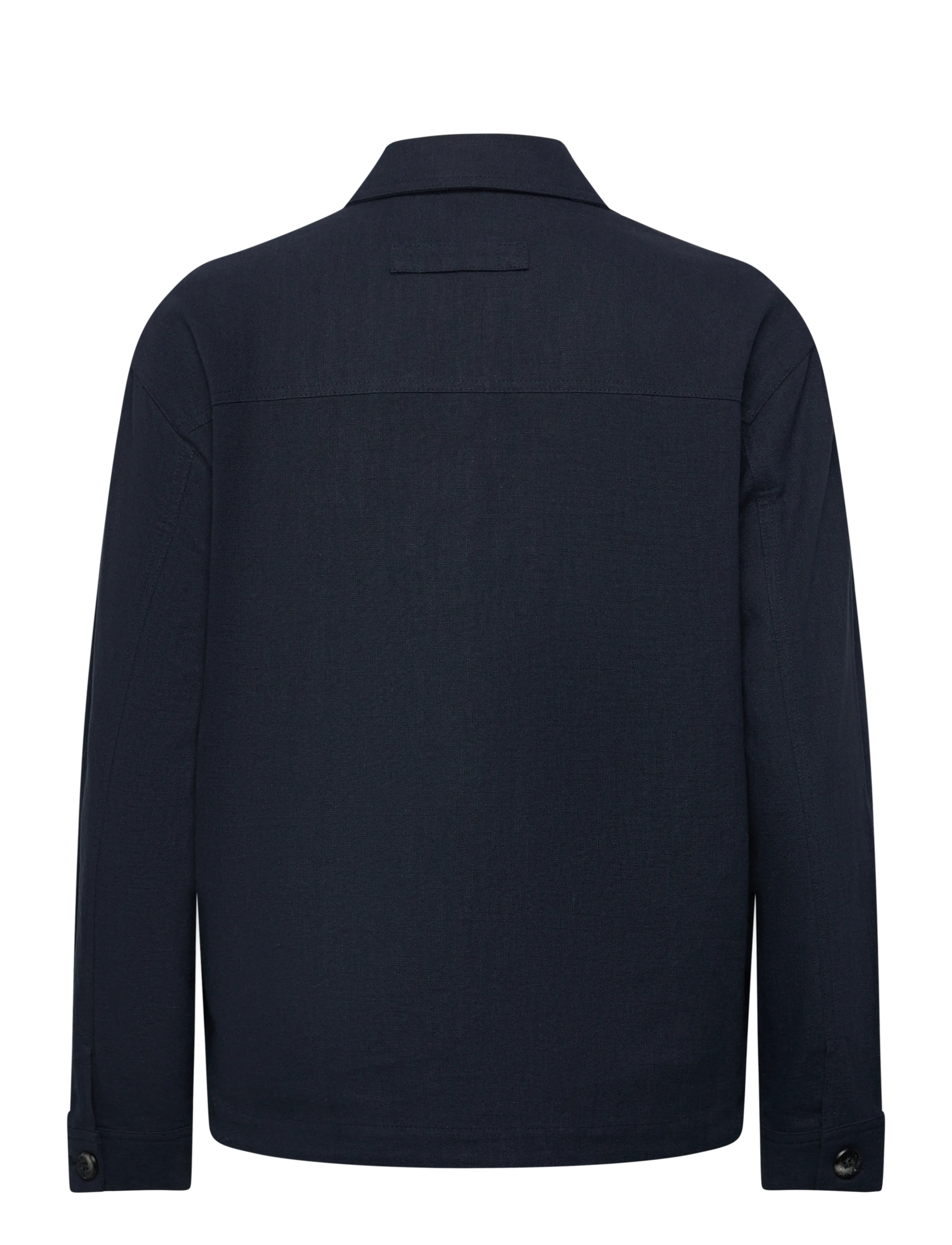 Brixtol Textiles - Ally Linen Brown - overshirts - dark navy - 2