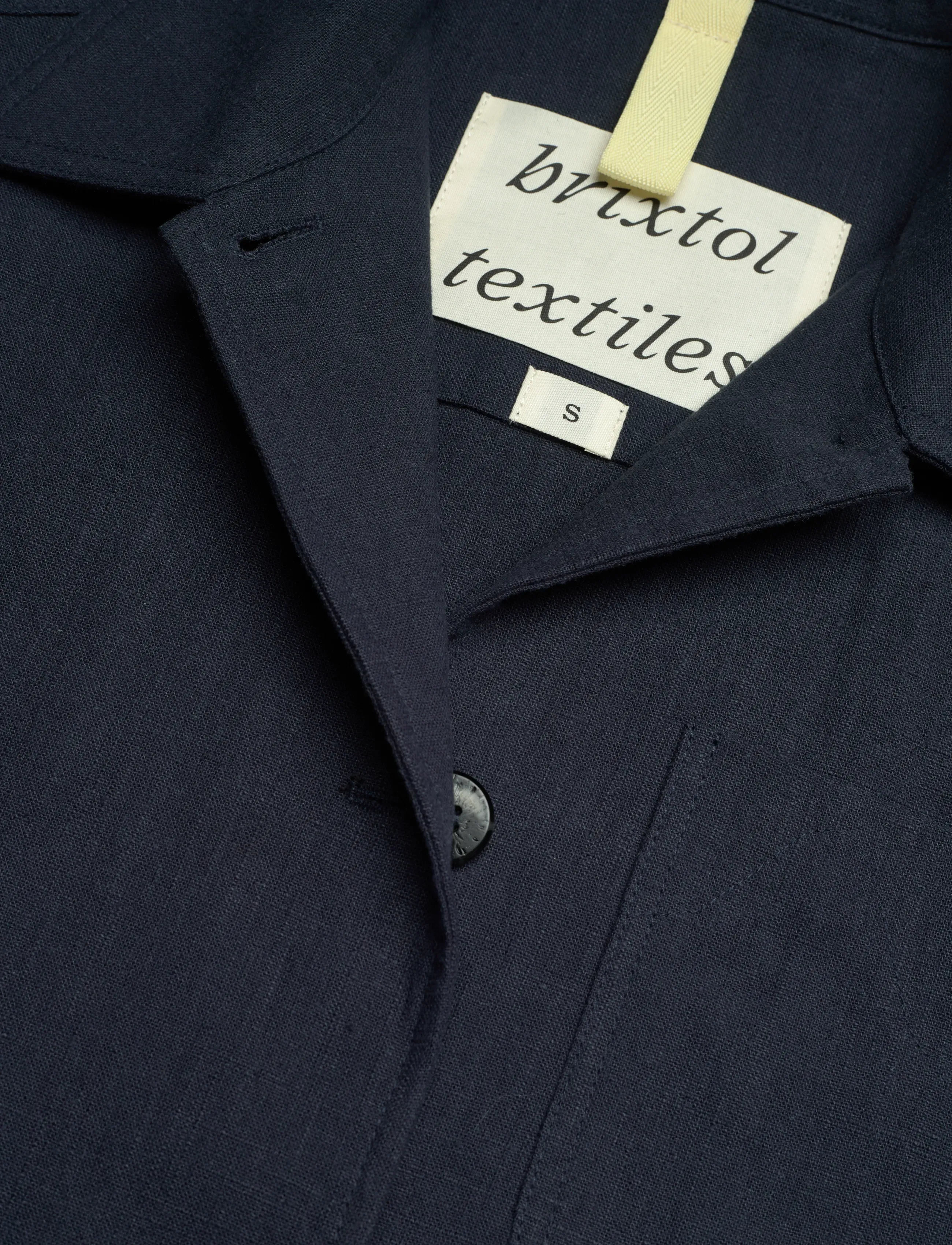 Brixtol Textiles - Ally Linen Brown - overshirts - dark navy - 5