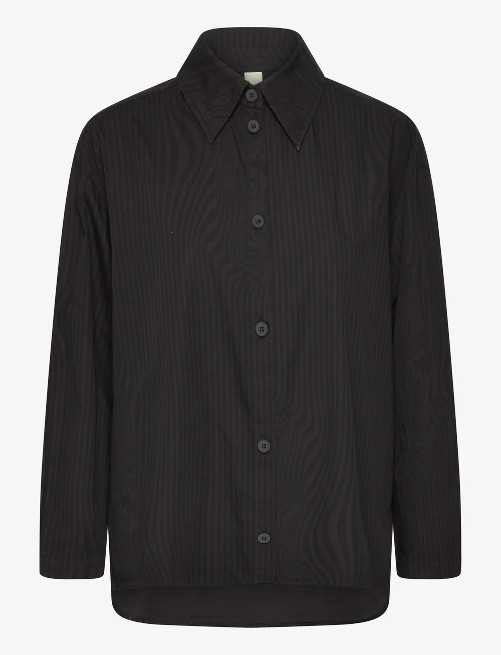 Brixtol Textiles - Stella - pikkade varrukatega särgid - black glitch stripe over dye - 1