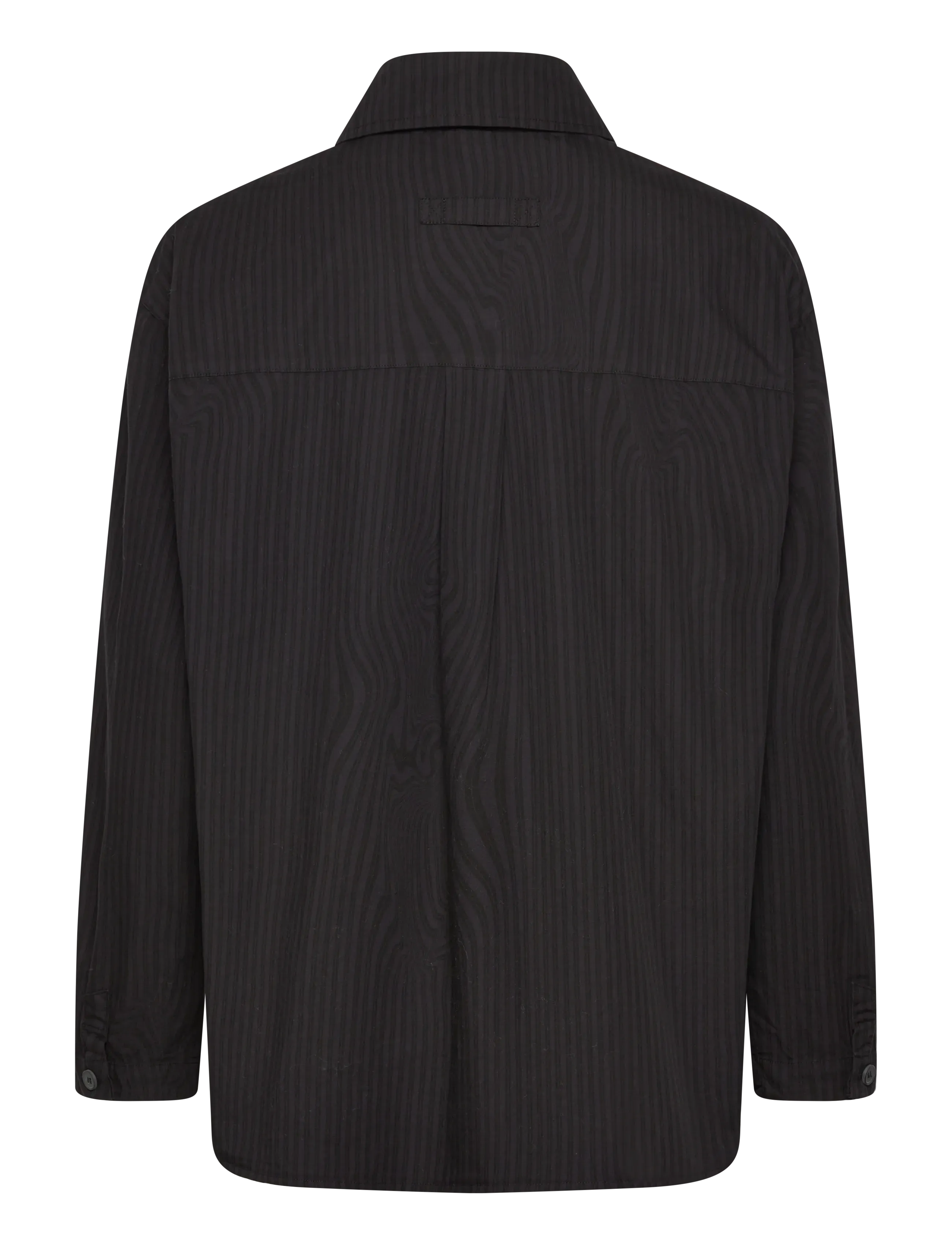 Brixtol Textiles - Stella Dark Navy White Stripe - langärmlige hemden - black glitch stripe over dye - 2