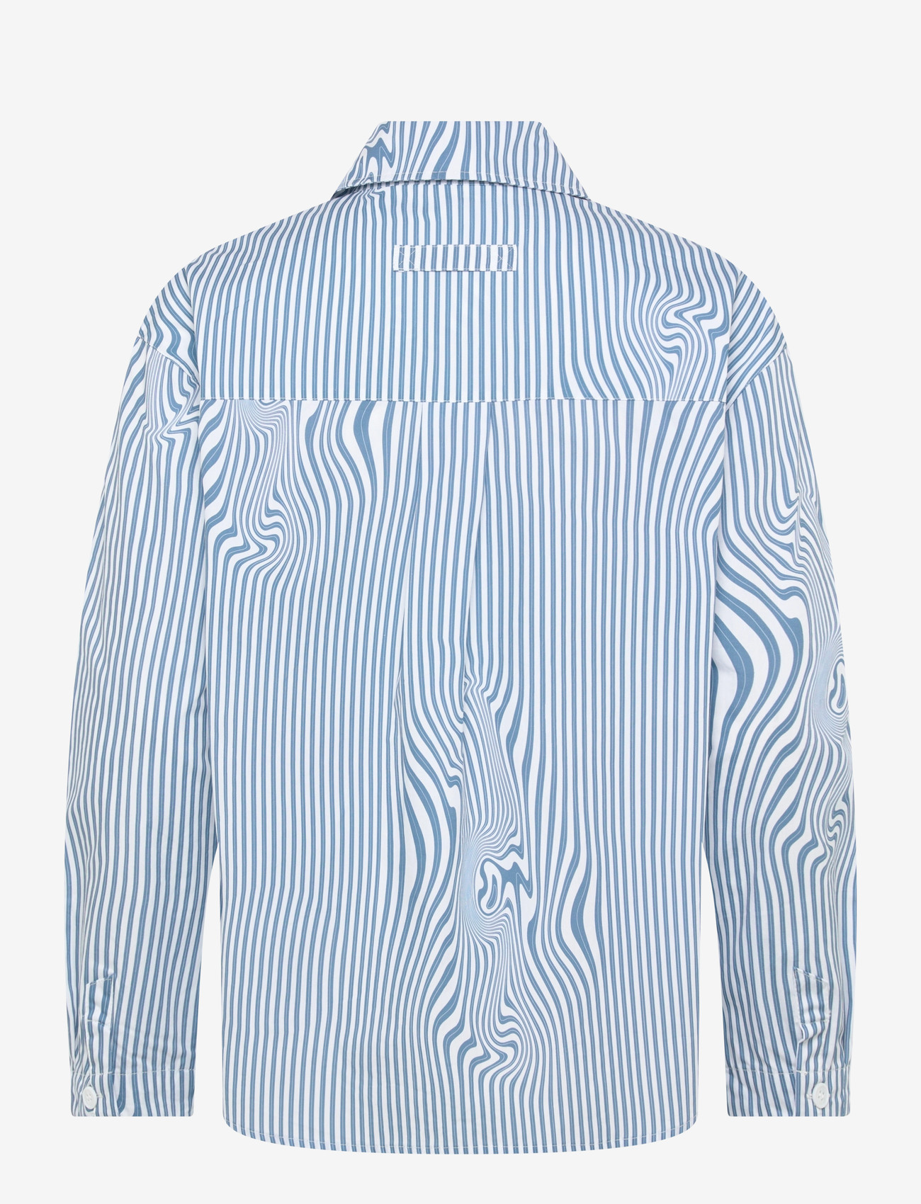 Brixtol Textiles - Stella Blue Glitch Stripe - langärmlige hemden - blue glitch stripe - 1