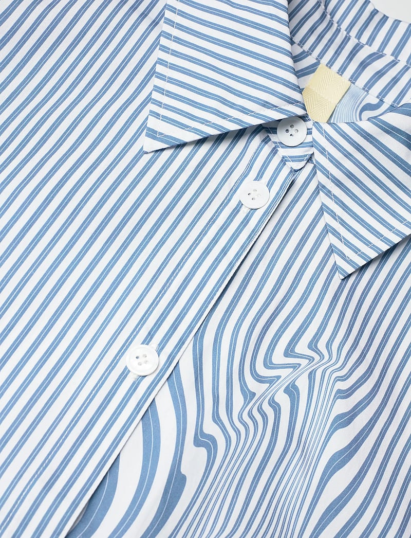 Brixtol Textiles - Stella Dark Navy White Stripe - langärmlige hemden - blue glitch stripe - 5