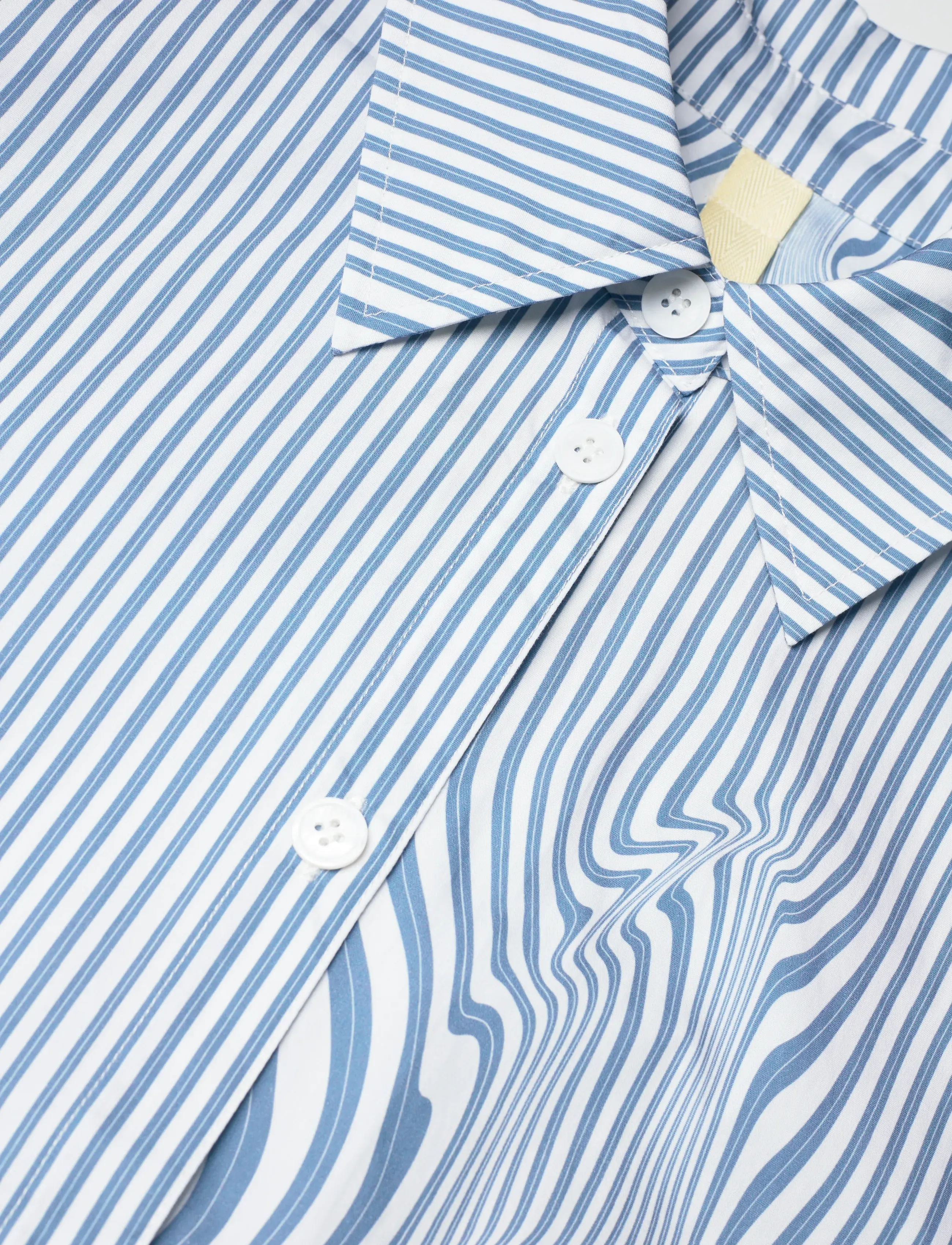 Brixtol Textiles - Stella Dark Navy White Stripe - langärmlige hemden - blue glitch stripe - 5