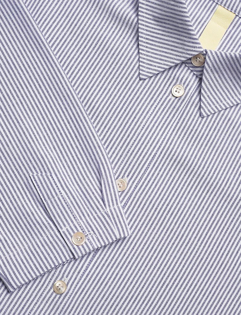 Brixtol Textiles - Stella Dark Navy White Stripe - langærmede skjorter - dark navy white stripe - 4