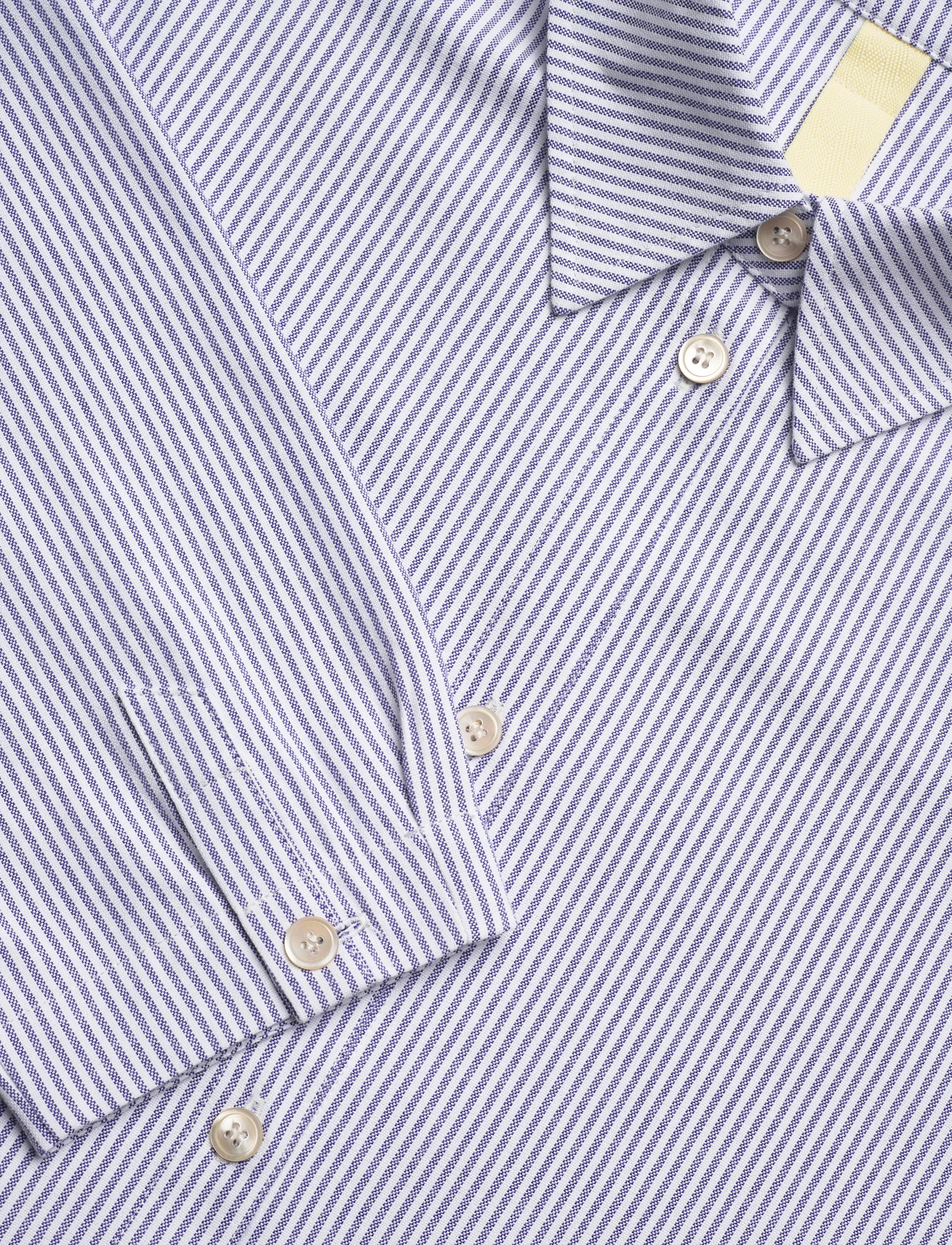 Brixtol Textiles - Stella Dark Navy White Stripe - langärmlige hemden - dark navy white stripe - 4