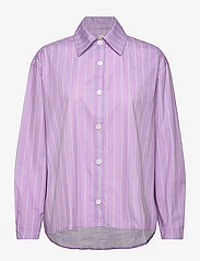 Brixtol Textiles - Stella - long-sleeved shirts - light lilac stripe - 0
