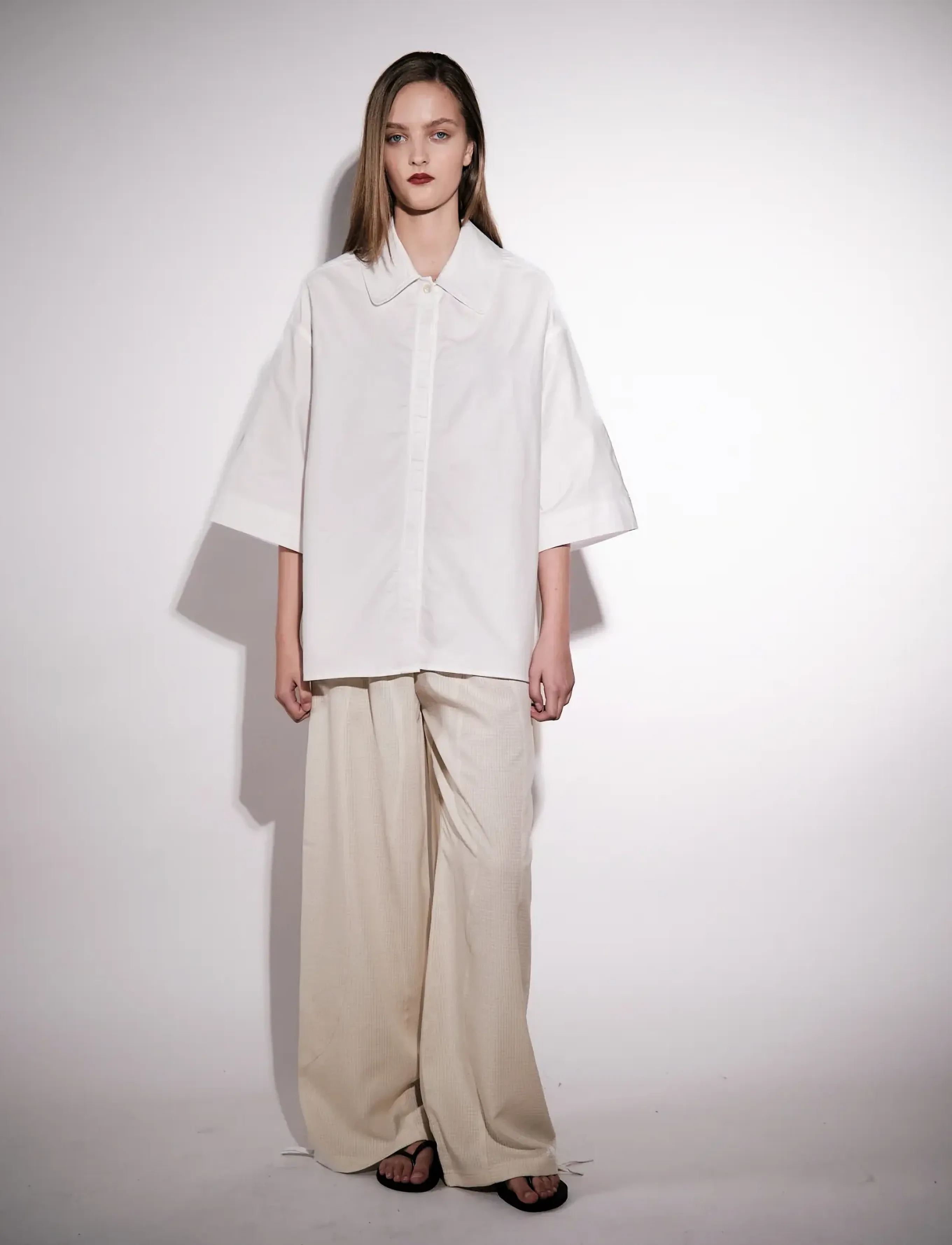 Brixtol Textiles Lyra Off White, M, Cream, Skjorter > Kortærmede, Dame