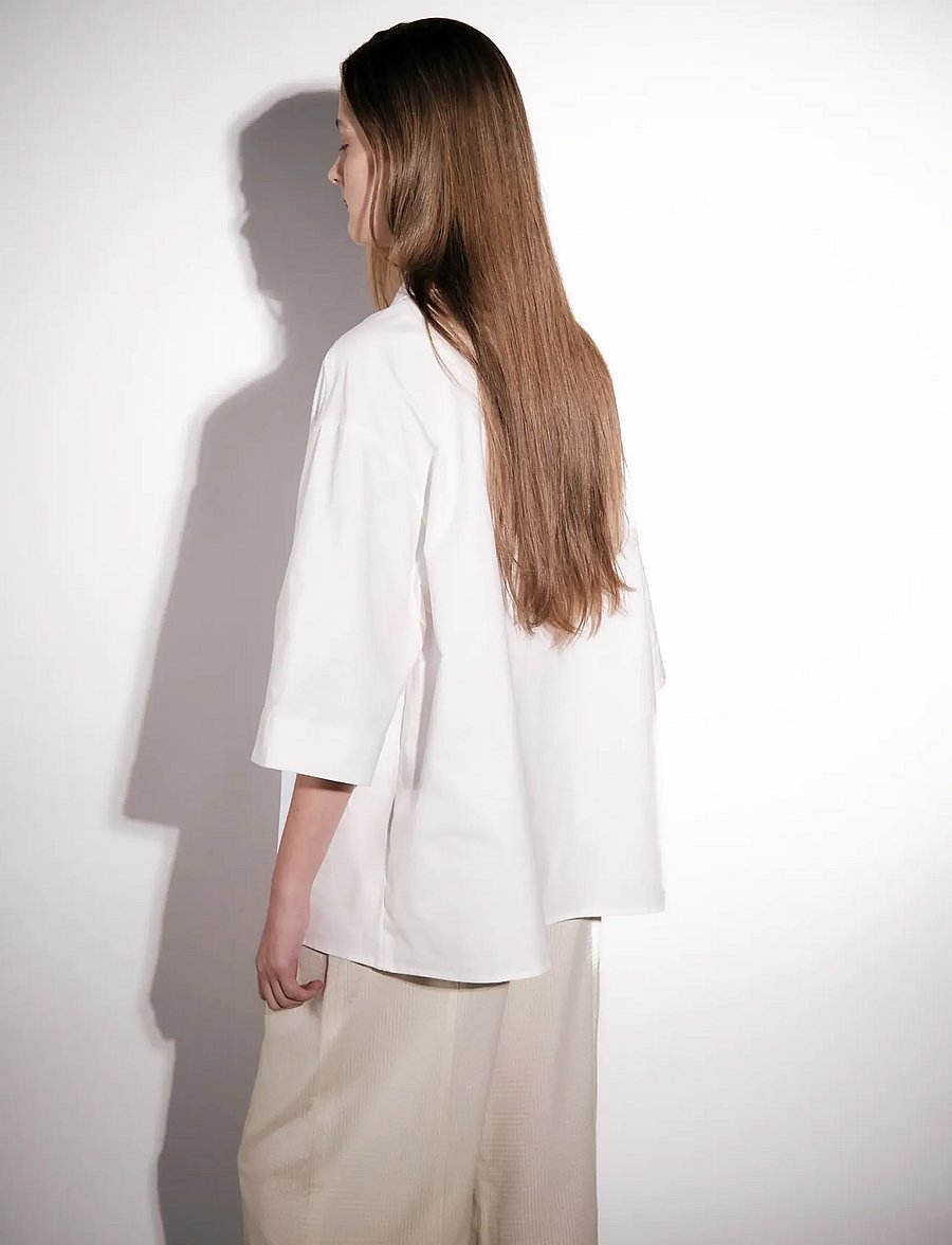 Brixtol Textiles - Lyra Off White - kortærmede skjorter - off white - 4