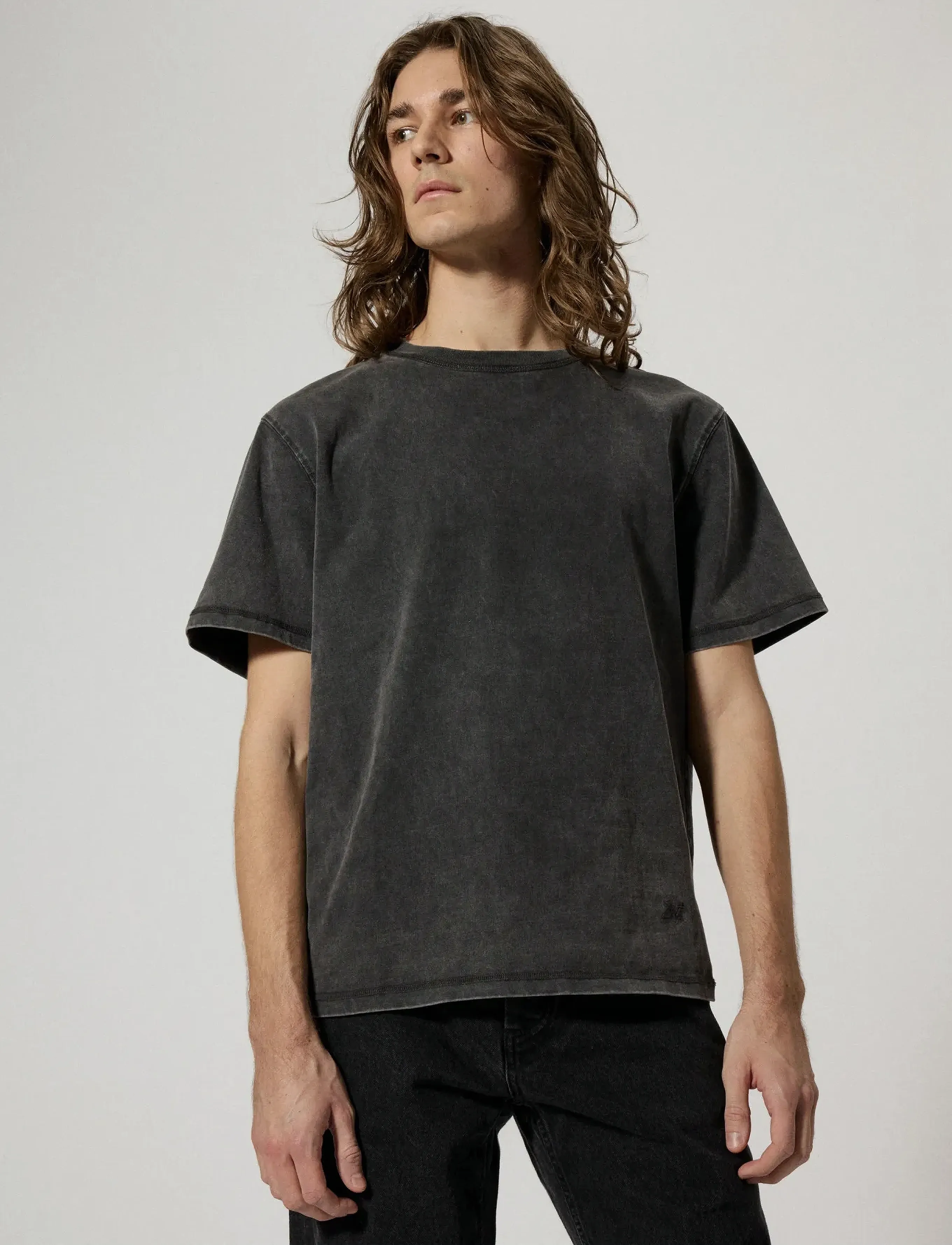 Brixtol Textiles - BT T-shirt Washed Grey - t-shirts - washed black - 0