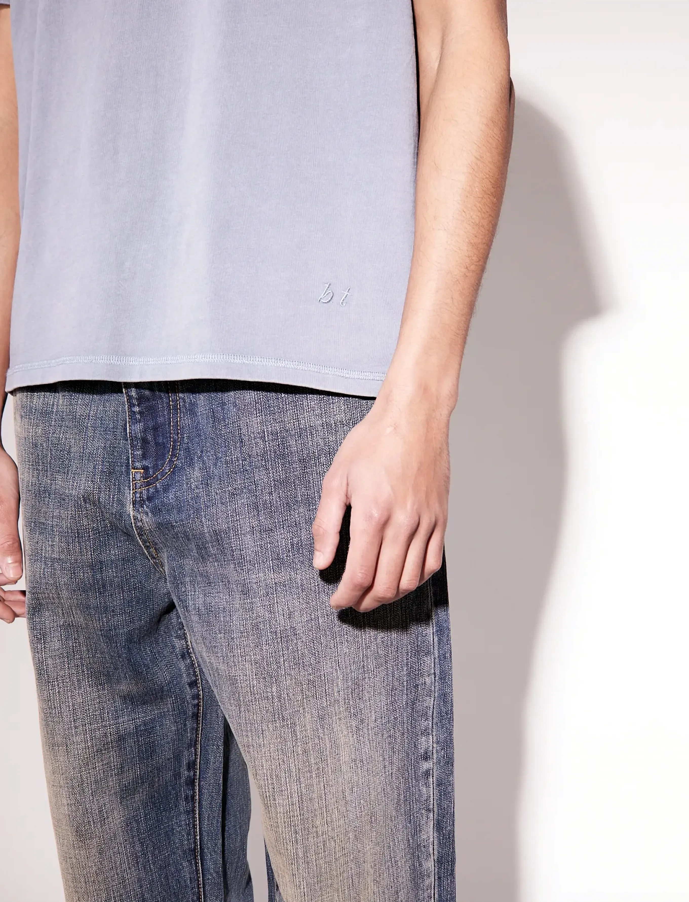 Brixtol Textiles - BT T-shirt Washed Grey - kortärmade t-shirts - washed dusty blue - 4