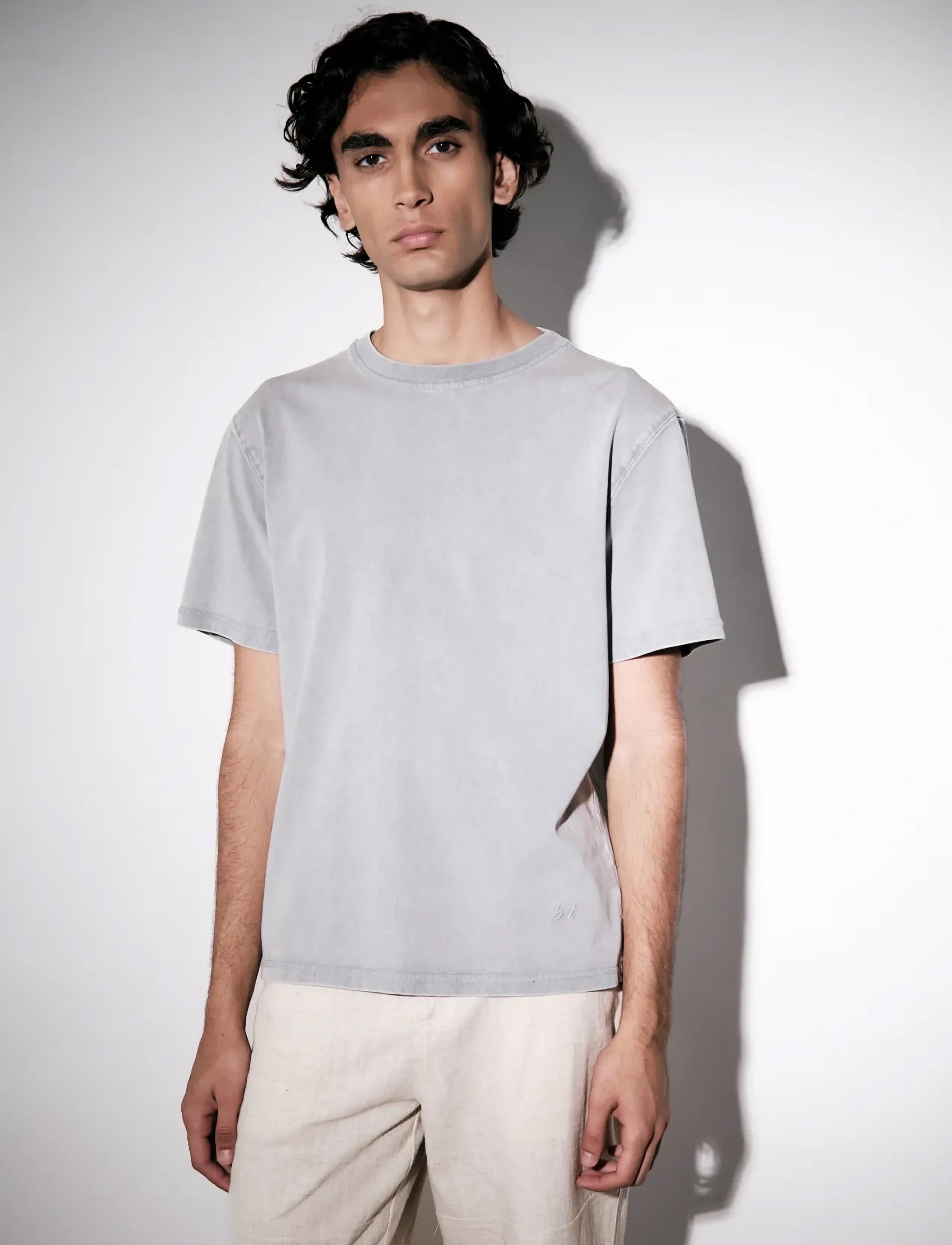 Brixtol Textiles BT T-shirt Washed dusty blue - Tøj - WASHED GREY / grey
