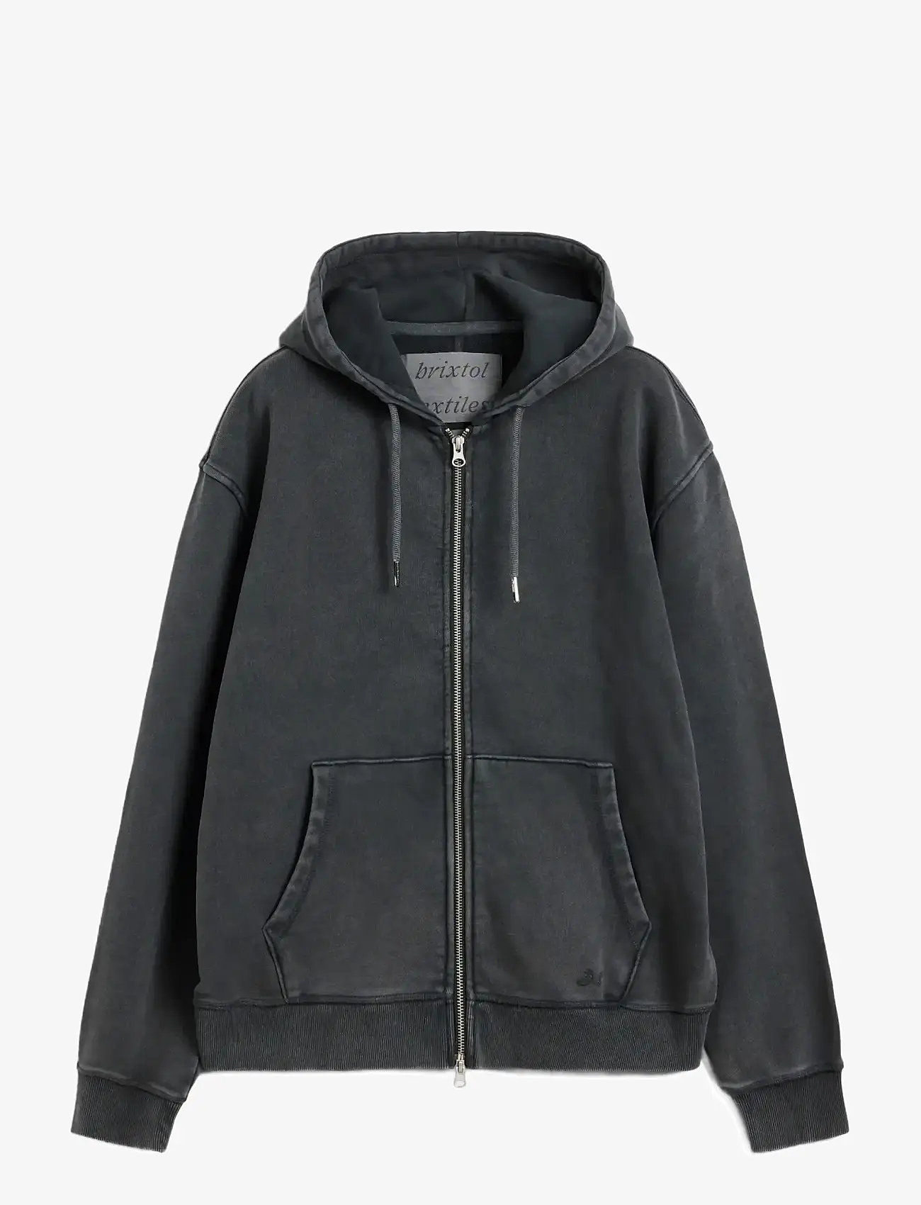 Brixtol Textiles - BT Zip Hoodie - hættetrøjer - washed black - 1