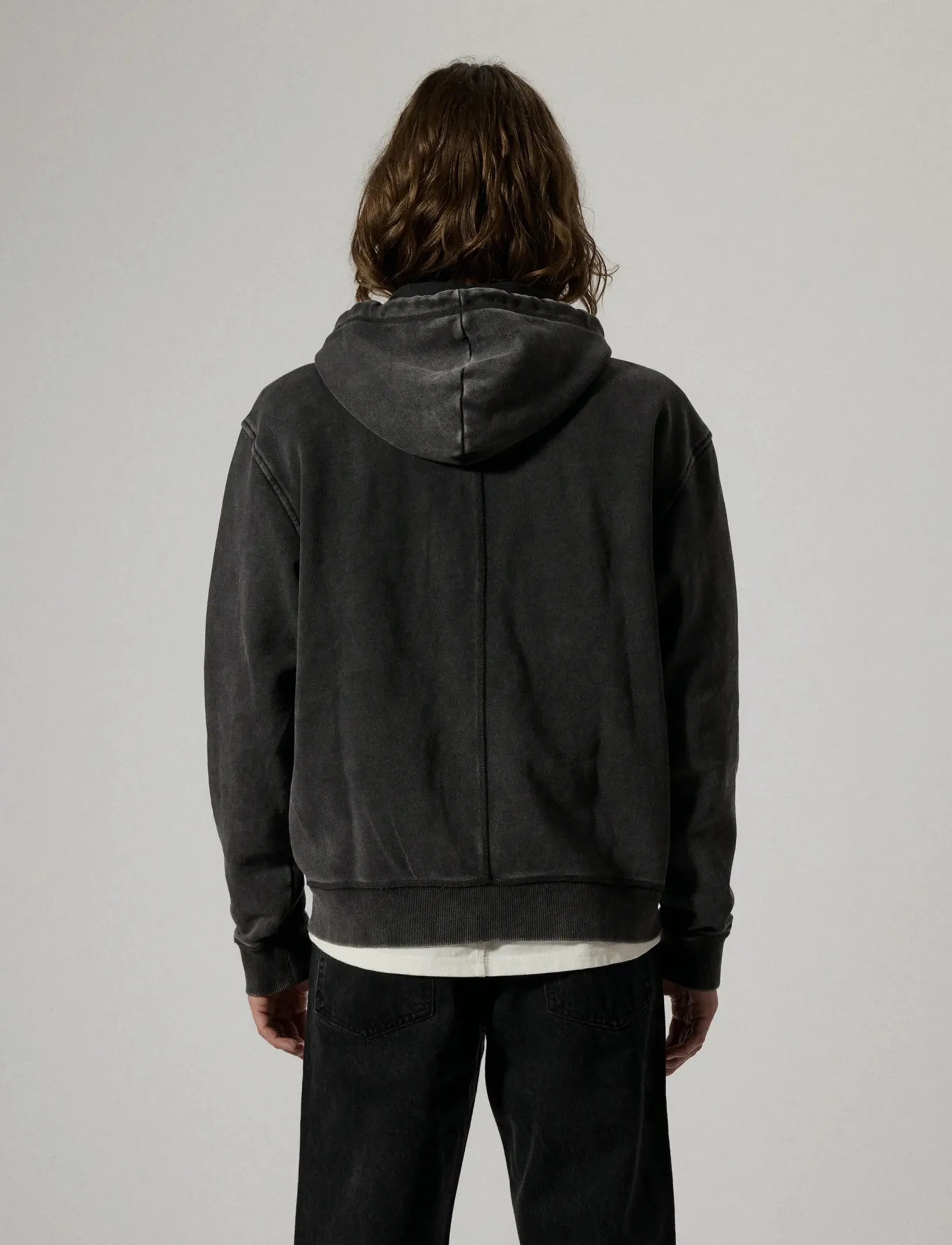 Brixtol Textiles - BT Zip Hoodie - dressipluusid - washed black - 2